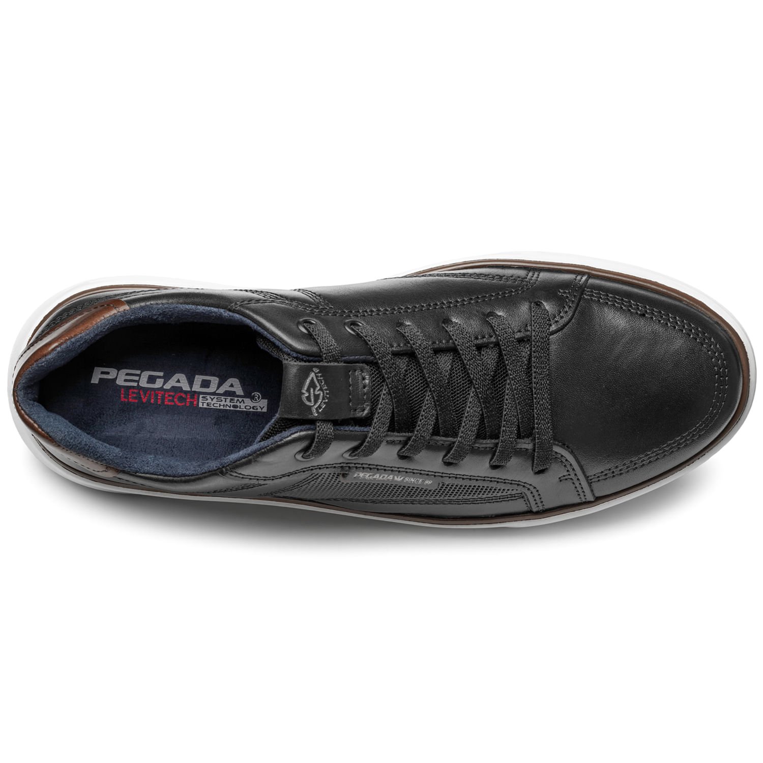 Tênis Casual Pegada Masculino em Couro Preto 110933-03 Preto 7