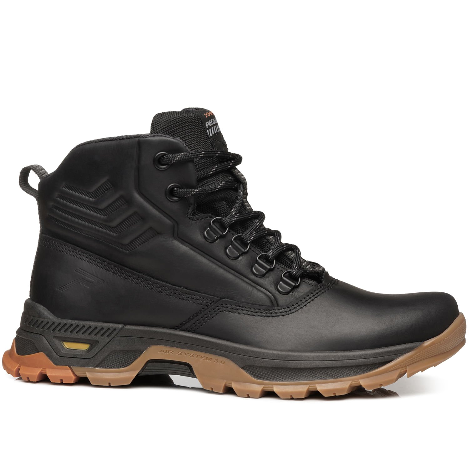 Bota Trekking Pegada Masculina em Couro Preto 150504-02