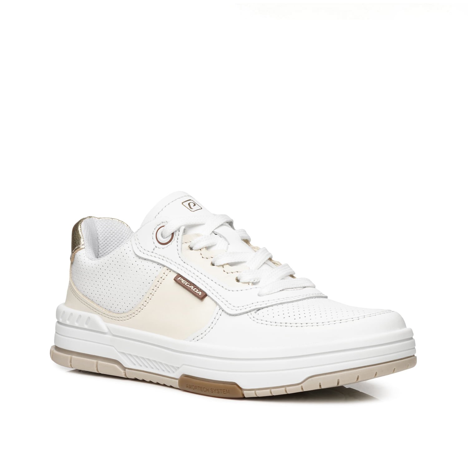Tênis Pegada Feminino em Couro Branco 212608-01 Branco 2
