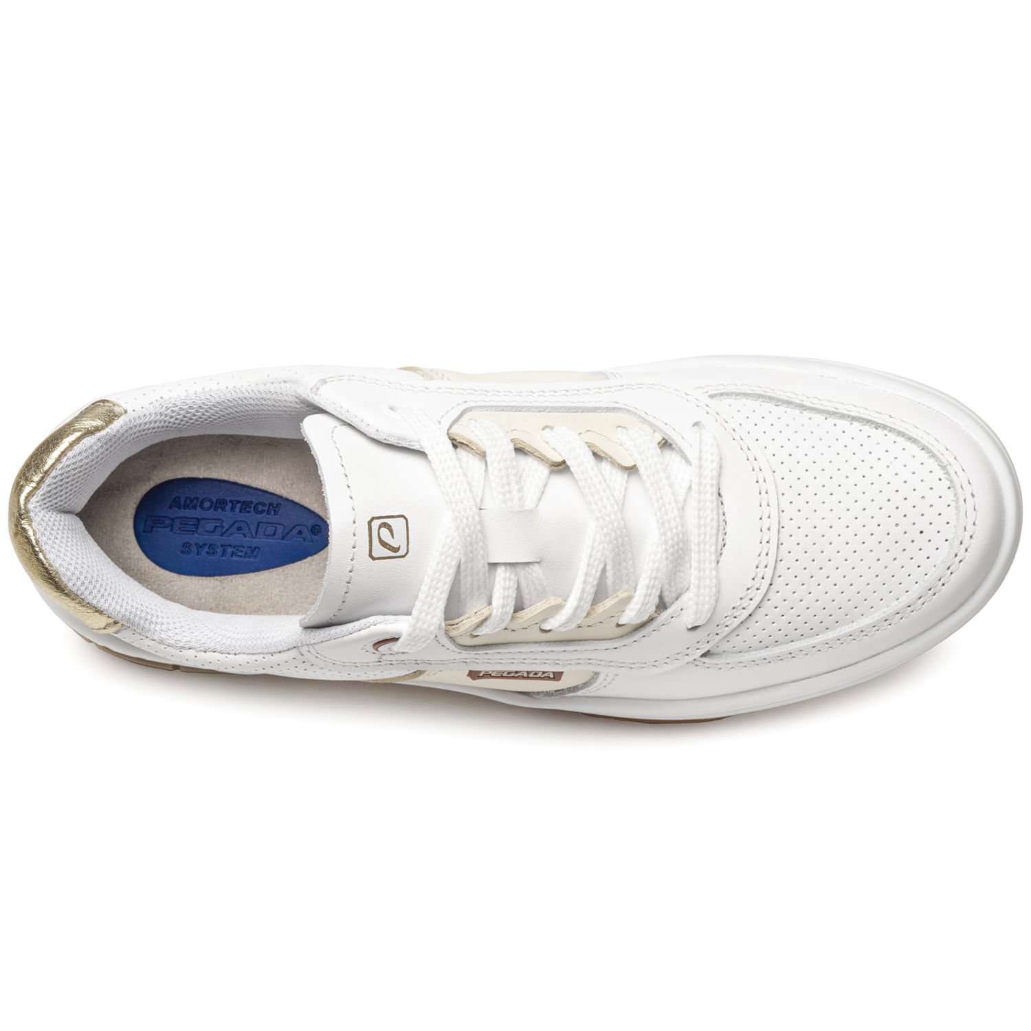 Tênis Pegada Feminino em Couro Branco 212608-01 Branco 6