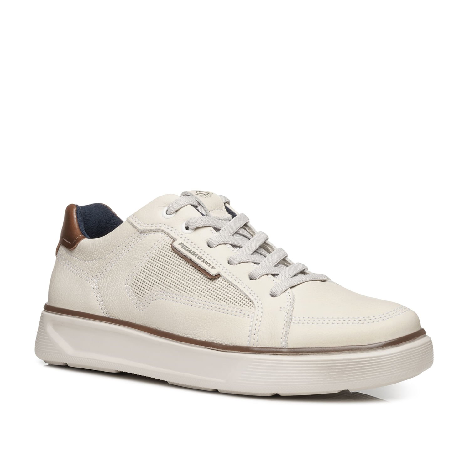 Tênis Casual Pegada Masculino em Couro Milk 110933-04 Branco 2