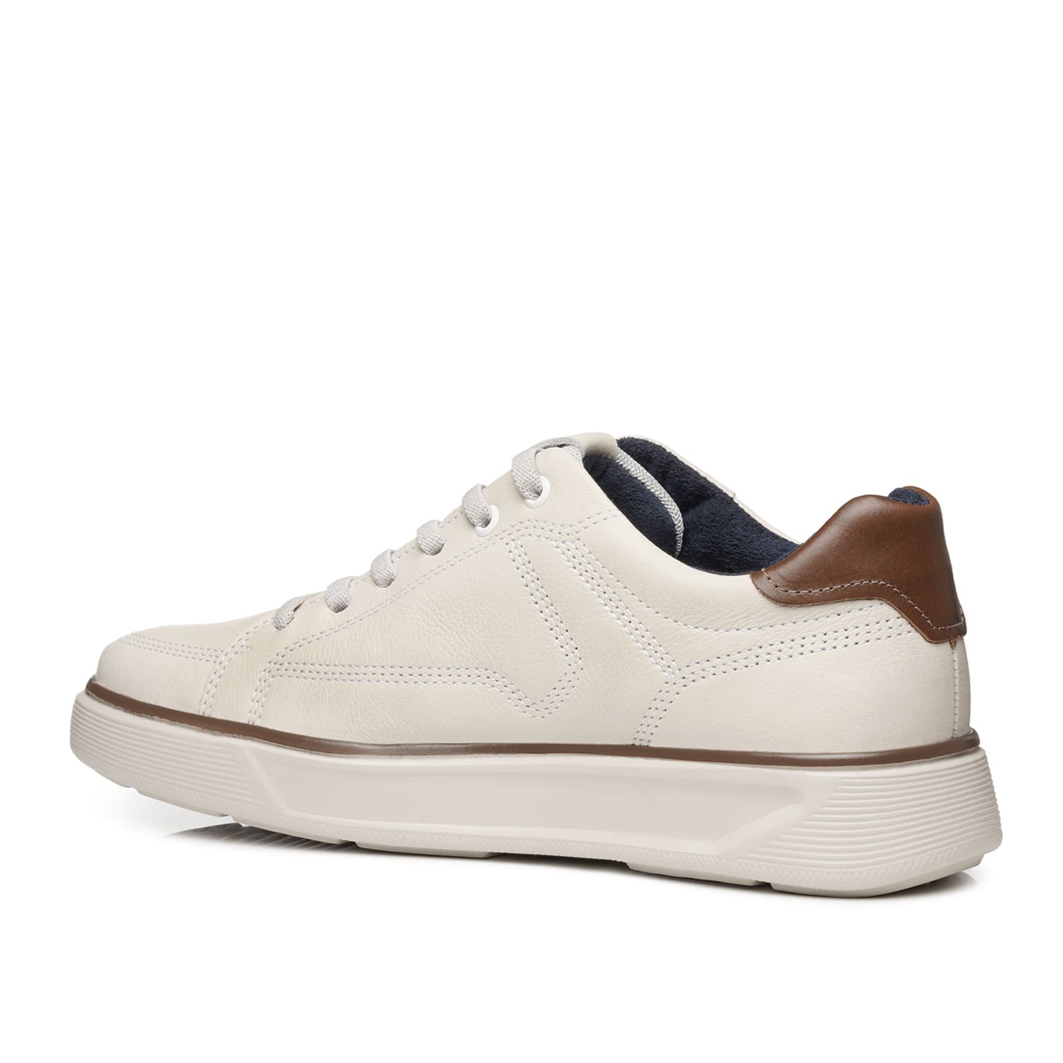 Tênis Casual Pegada Masculino em Couro Milk 110933-04 Branco 3