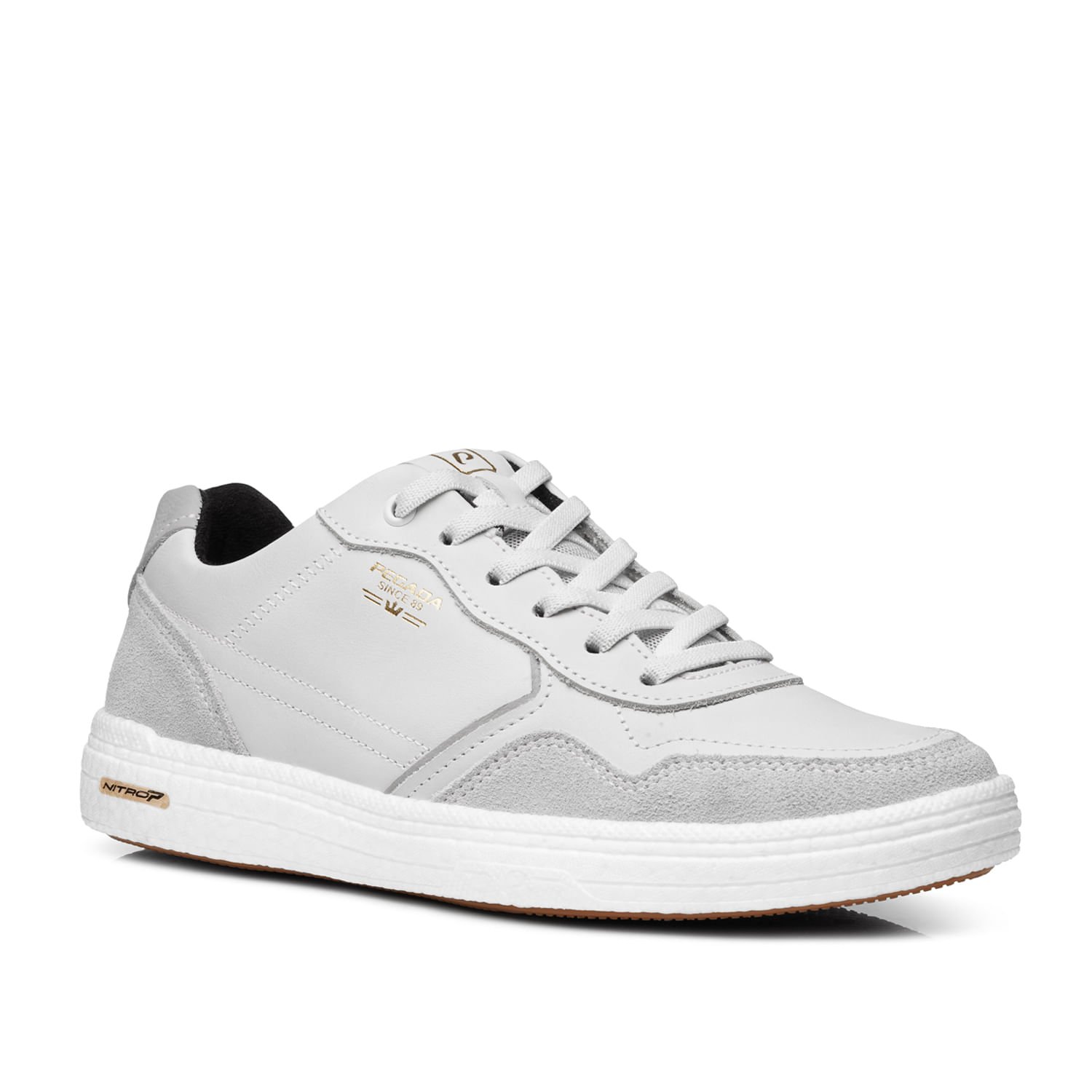 Tênis Casual Pegada Masculino em Couro Giz 112003-04 Giz 2