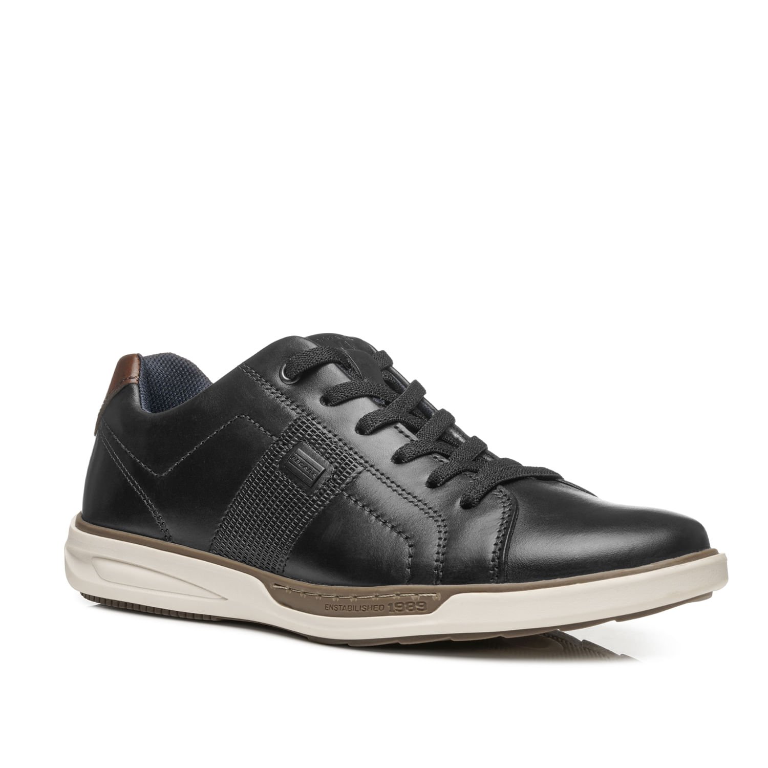 Sapatênis Pegada Masculino em Couro Preto 111104-05 Preto 3