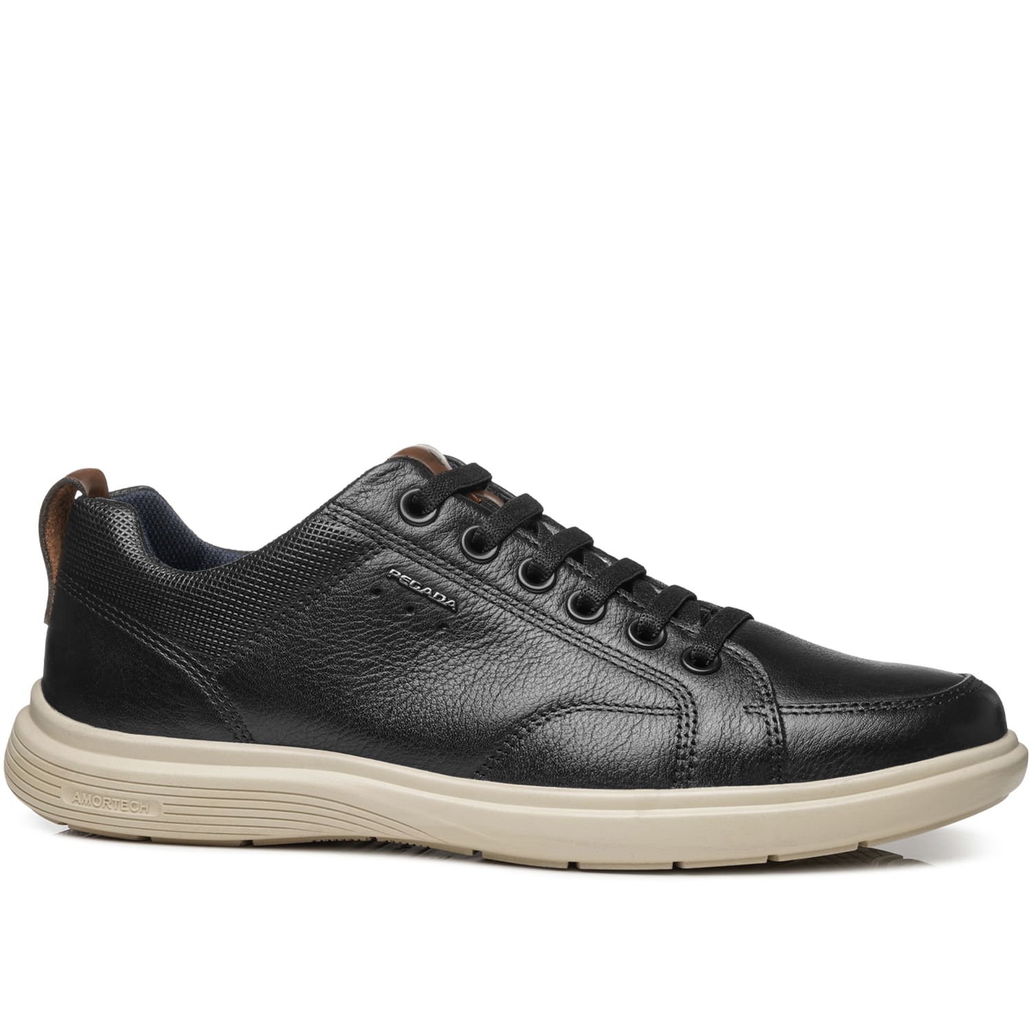 Sapatênis Pegada Masculino em Couro Preto 112201-04