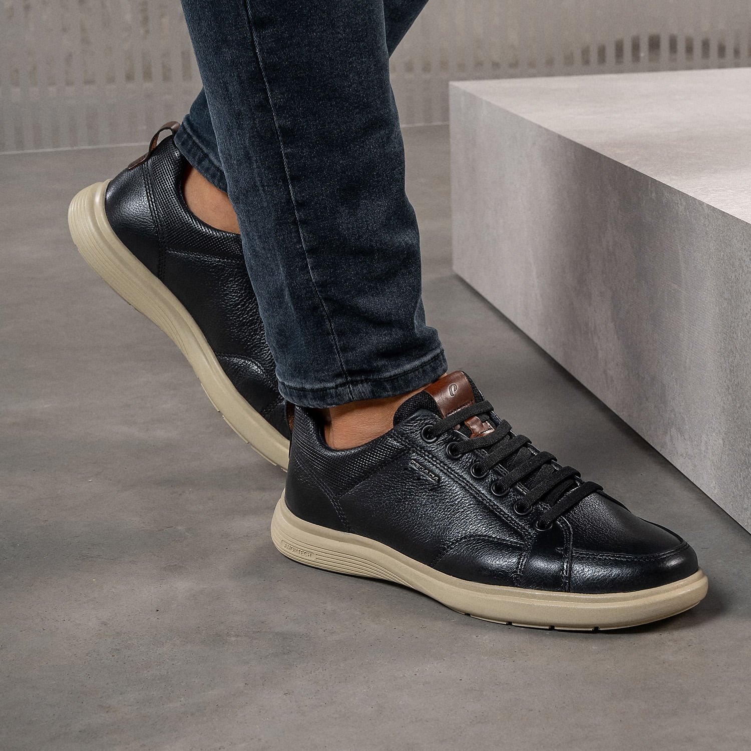 Sapatênis Pegada Masculino em Couro Preto 112201-04 Preto 2