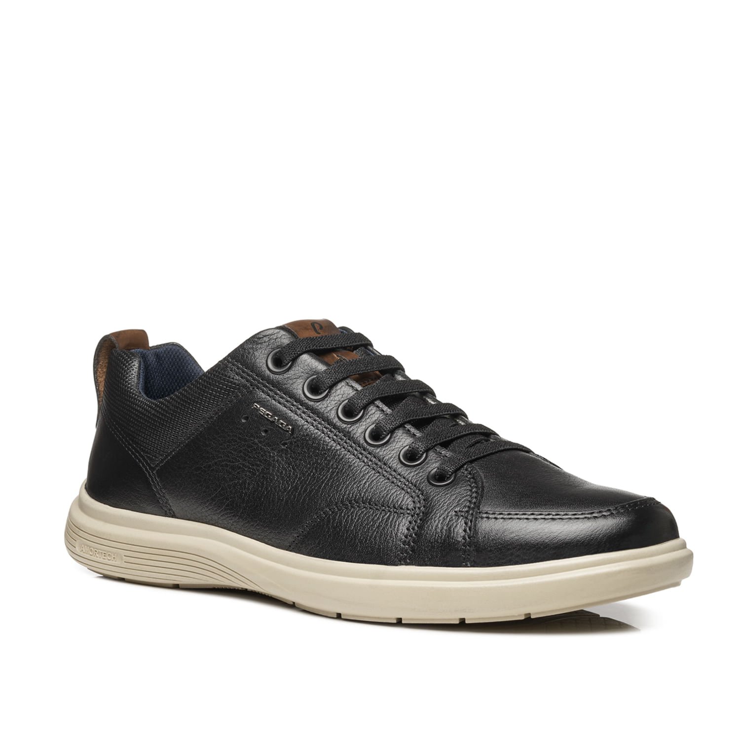 Sapatênis Pegada Masculino em Couro Preto 112201-04 Preto 3