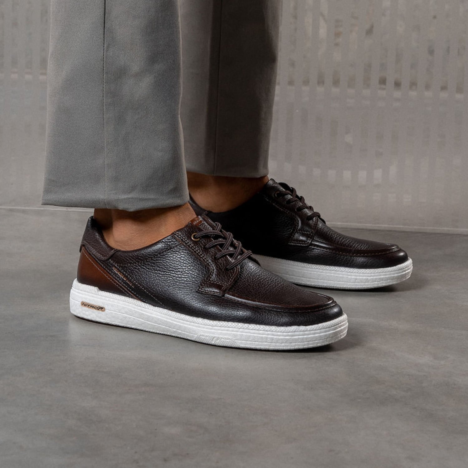 Tênis Casual Pegada Masculino em Couro Café 112002-03 Marrom 2