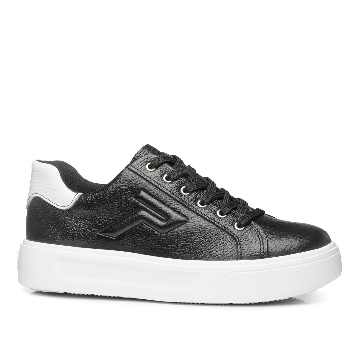 Tênis Pegada Feminino em Couro Preto 211216-04