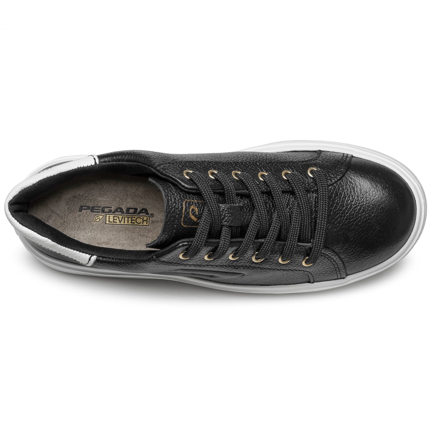 Tênis Pegada Feminino em Couro Preto 211216-04 Preto 6