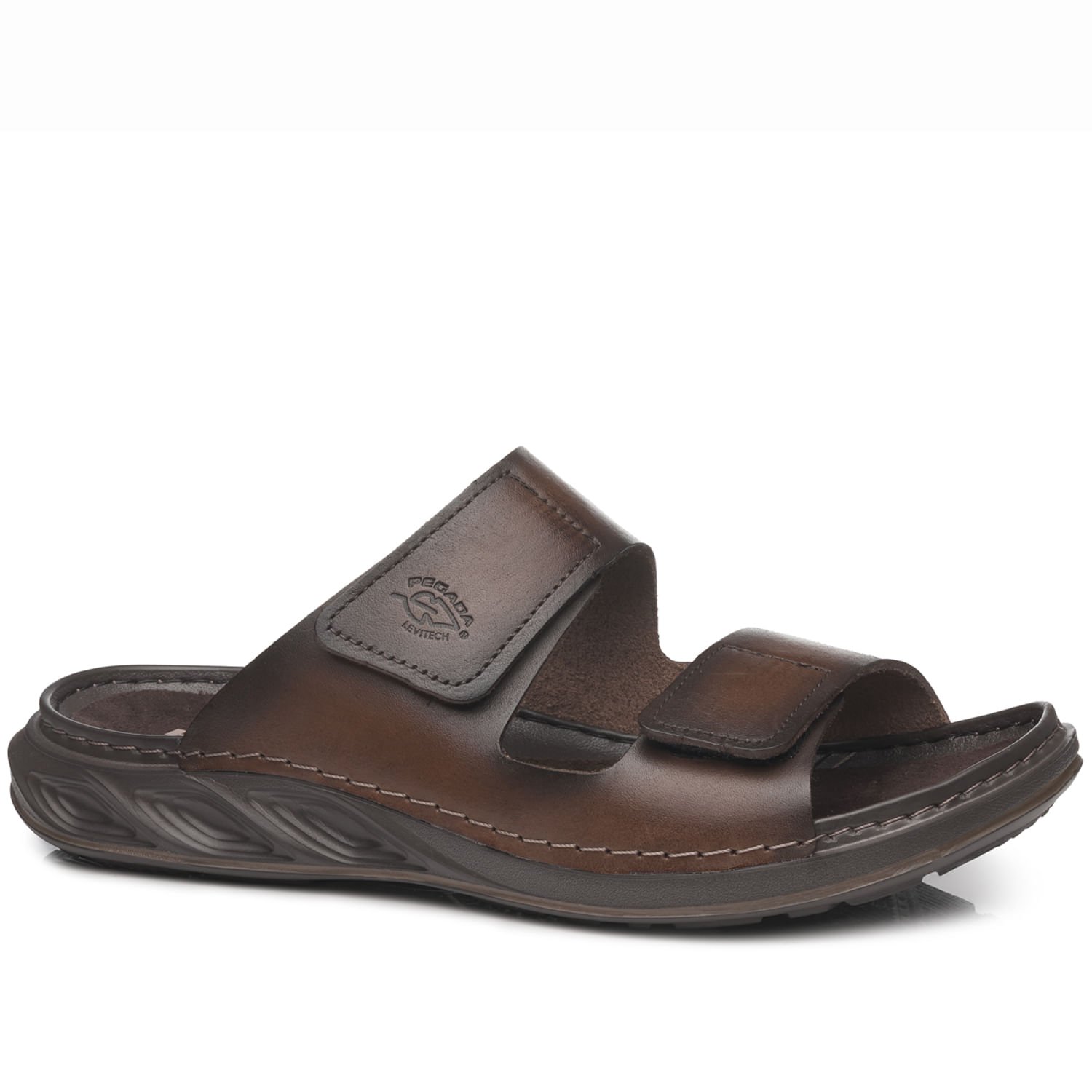 Chinelo Pegada Masculino em Couro Pinhão 134101-02