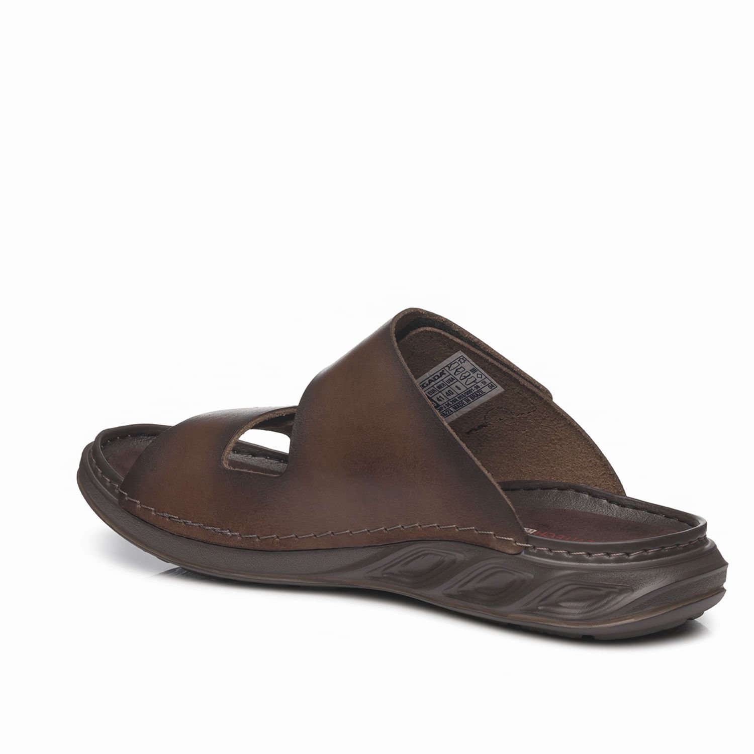 Chinelo Pegada Masculino em Couro Pinhão 134101-02 Marrom 3