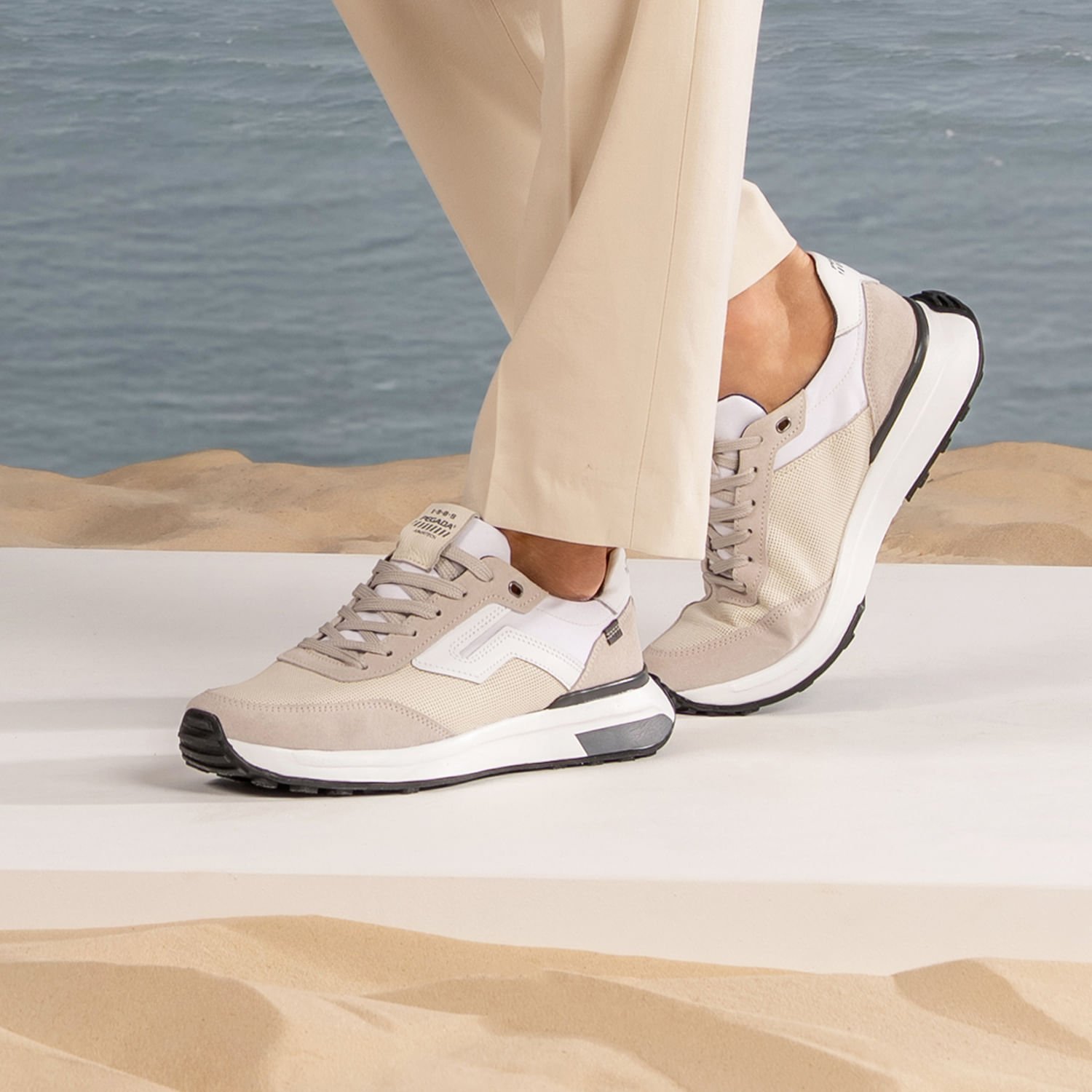 Tênis Casual Pegada Masculino em Couro Milk 110752-03 Milk 2