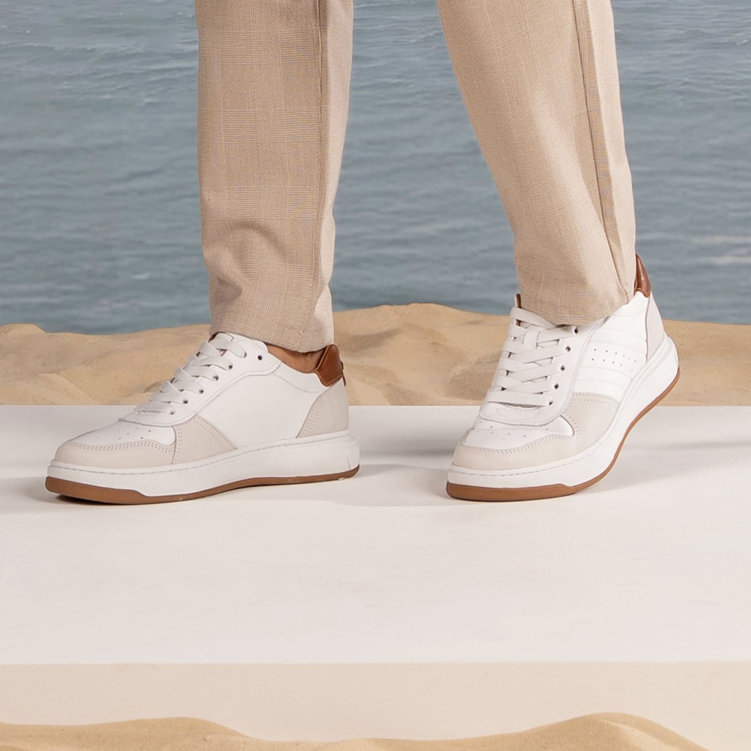 Tênis Casual Pegada Masculino em Couro Branco 111721-01 Branco 2