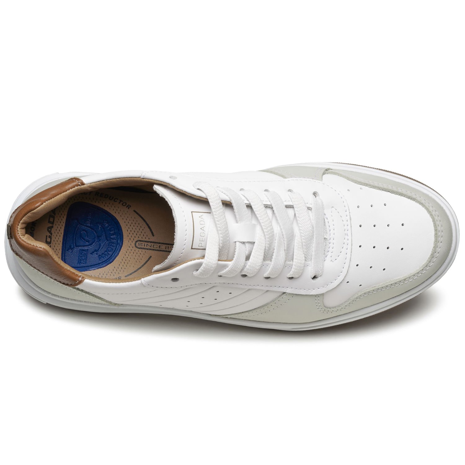 Tênis Casual Pegada Masculino em Couro Branco 111721-01 Branco 7