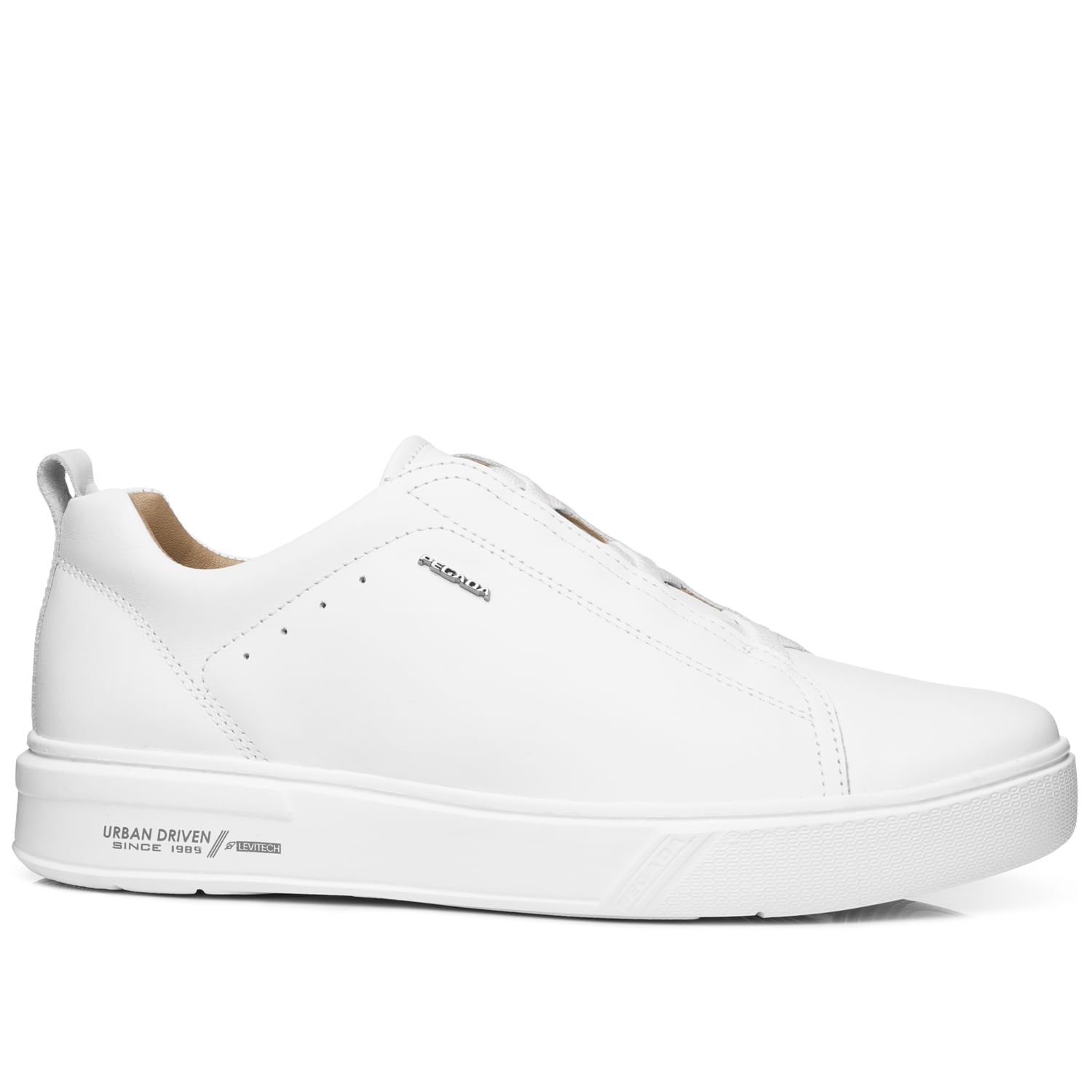 Tênis Casual Pegada Masculino em Couro Branco 111921-01