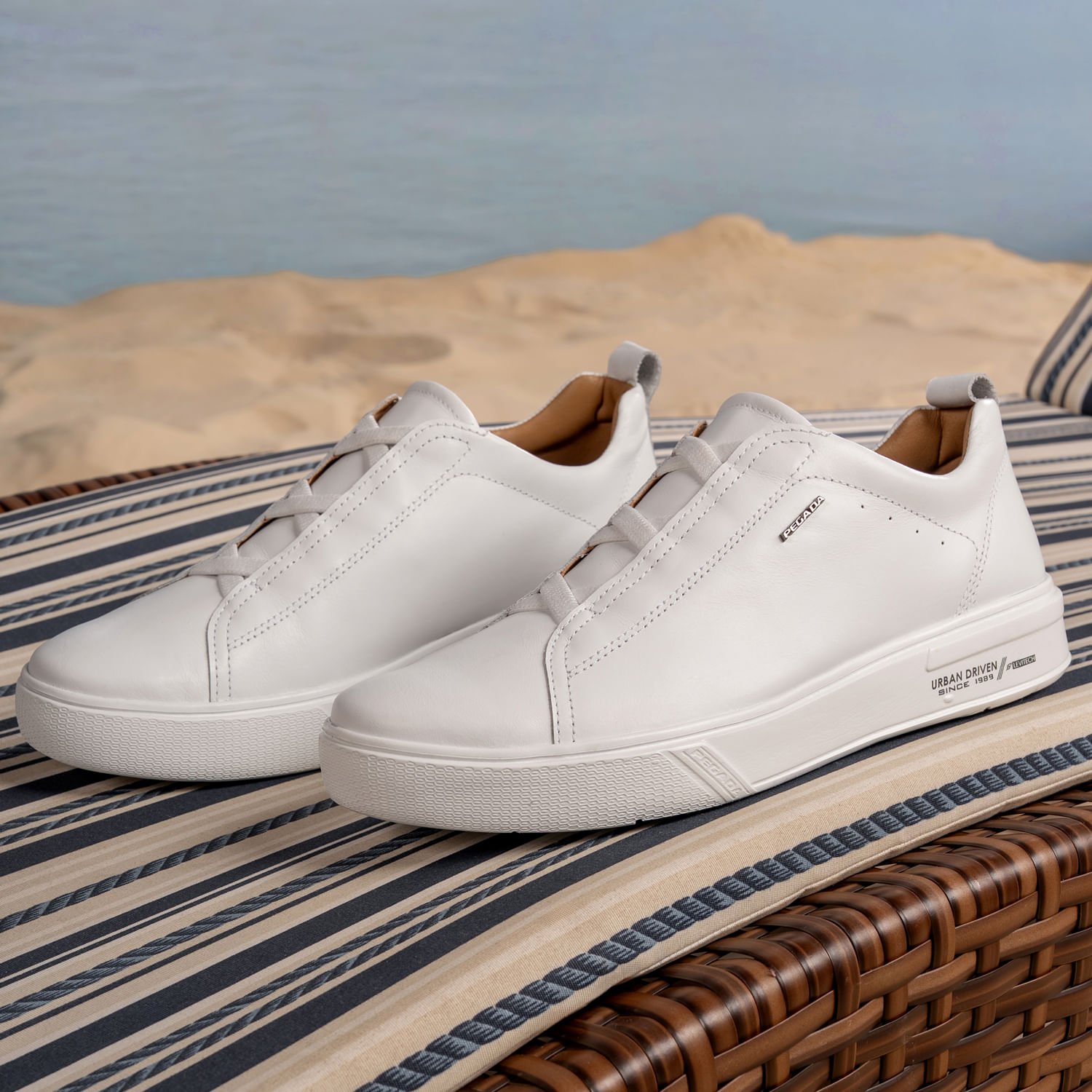 Tênis Casual Pegada Masculino em Couro Branco 111921-01 Branco 2