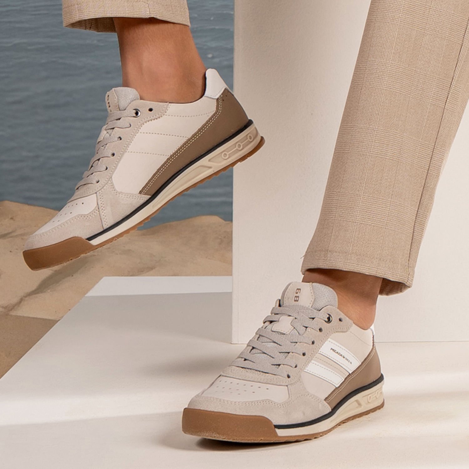 Sapatênis Pegada Masculino em Couro Giz 112504-06 Giz 2