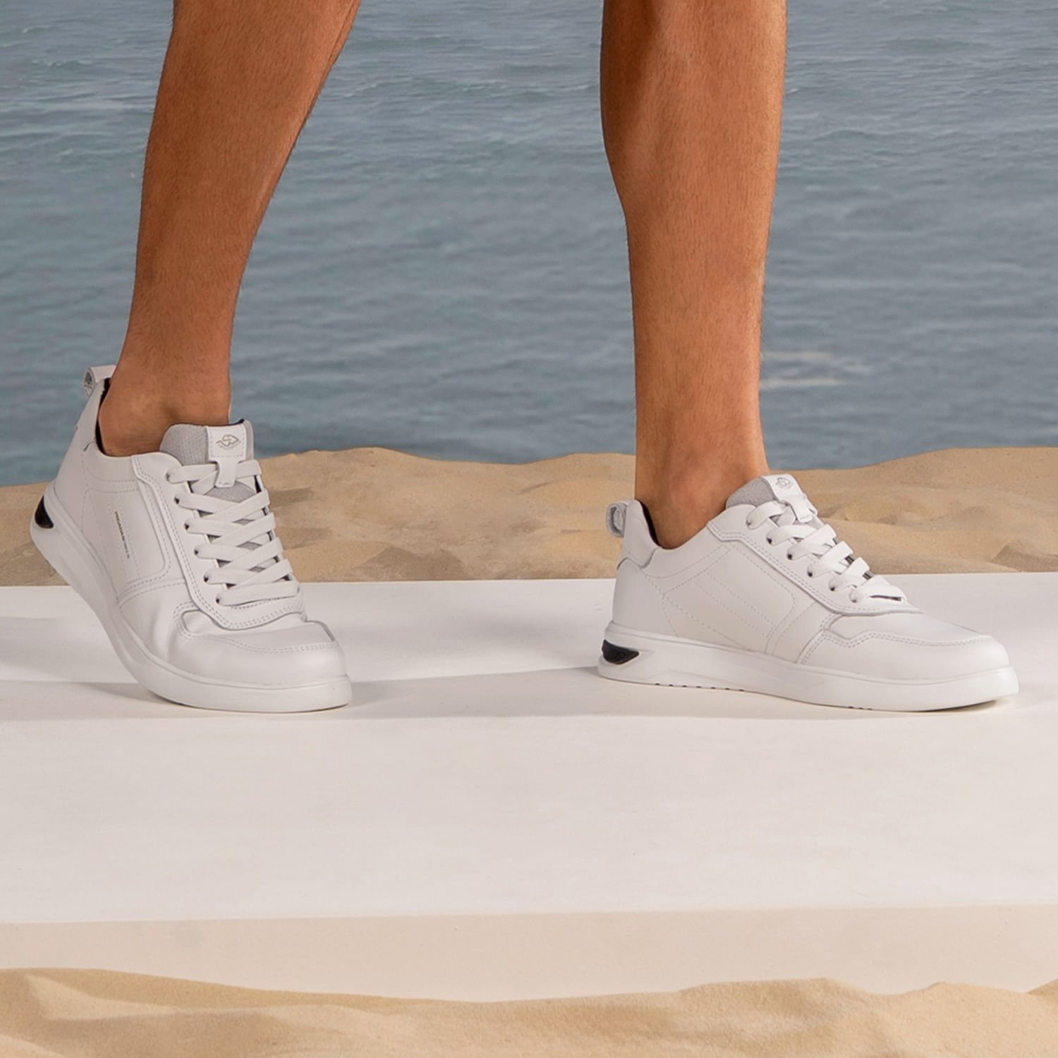 Tênis Casual Pegada Masculino em Couro Branco 112401-01 Branco 2