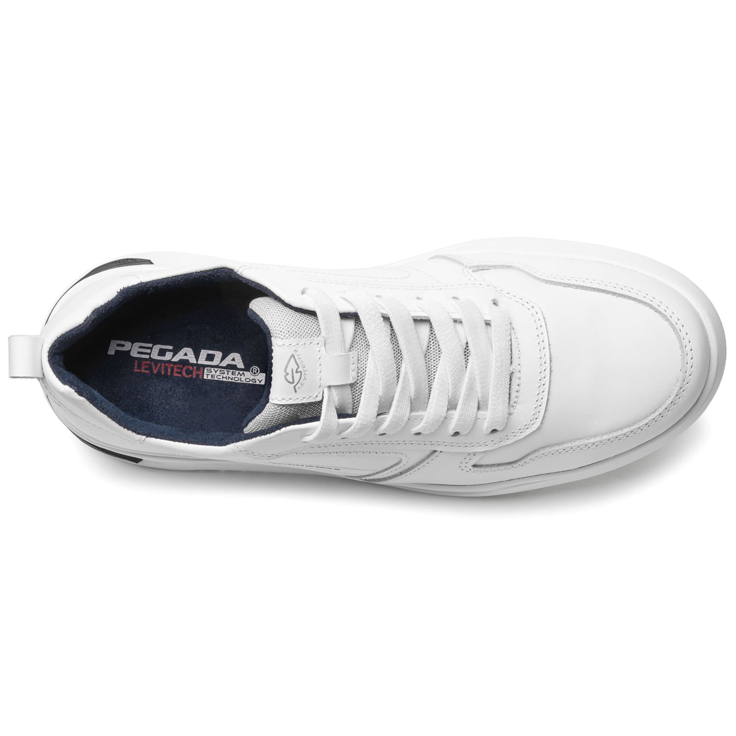 Tênis Casual Pegada Masculino em Couro Branco 112401-01 Branco 7