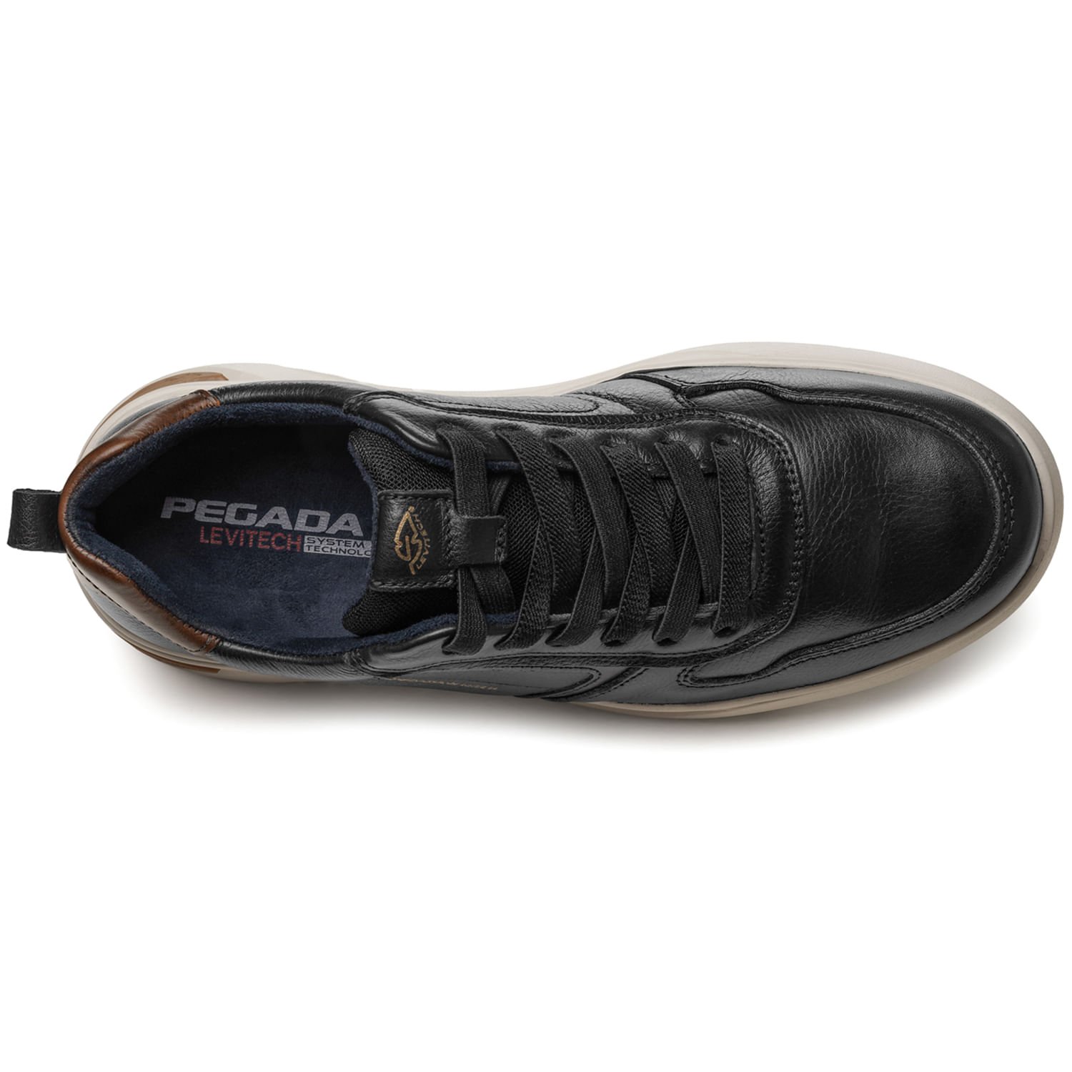 Tênis Casual Pegada Masculino em Couro Preto 112401-04 Preto 6