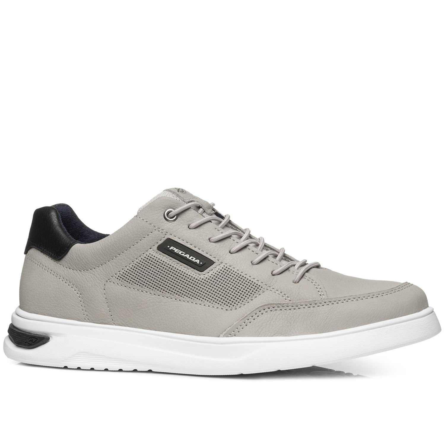 Tênis Casual Pegada Masculino em Couro Silver 112403-08