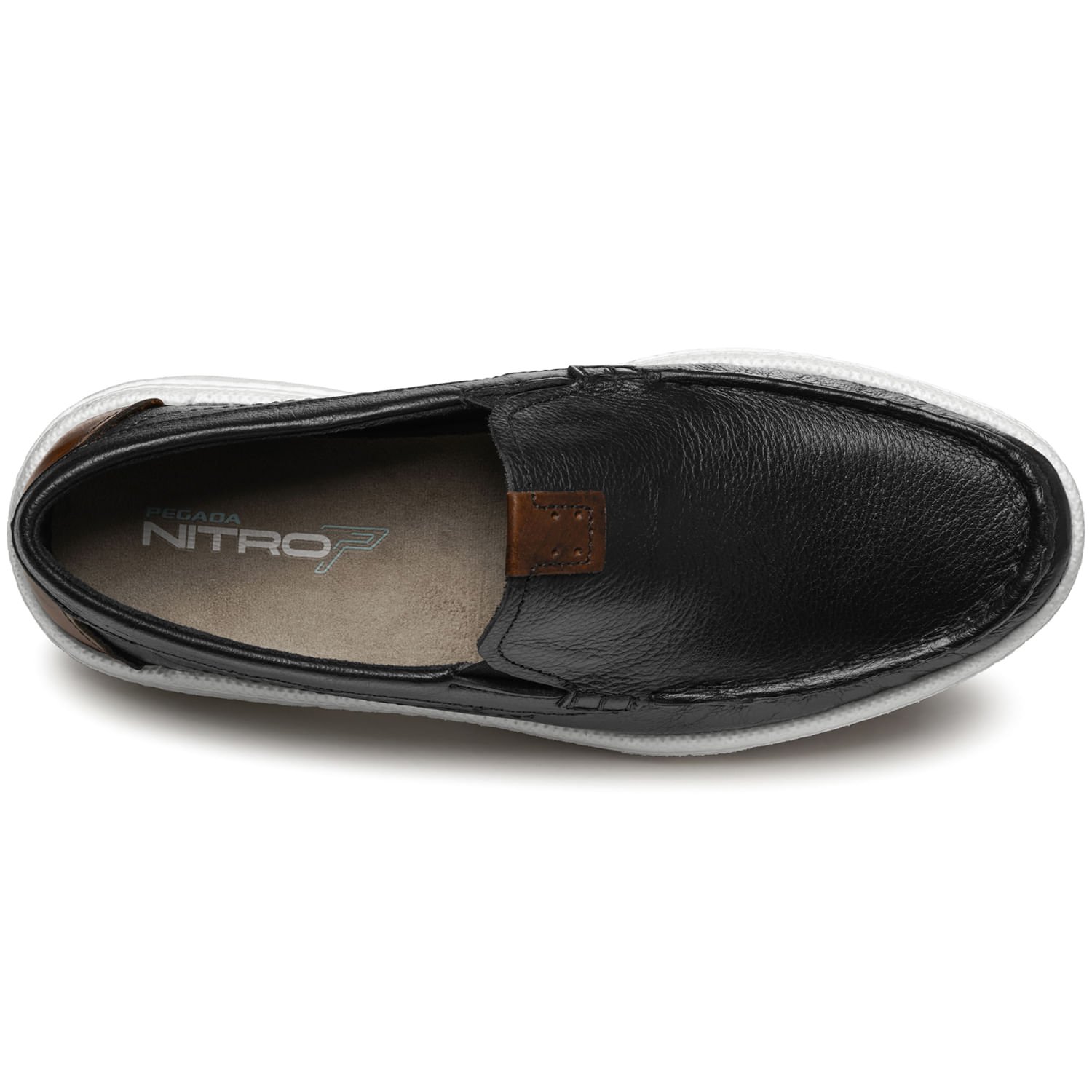 Mocassim Pegada Masculino em Couro Preto 142101-02 Preto/Marrom 6