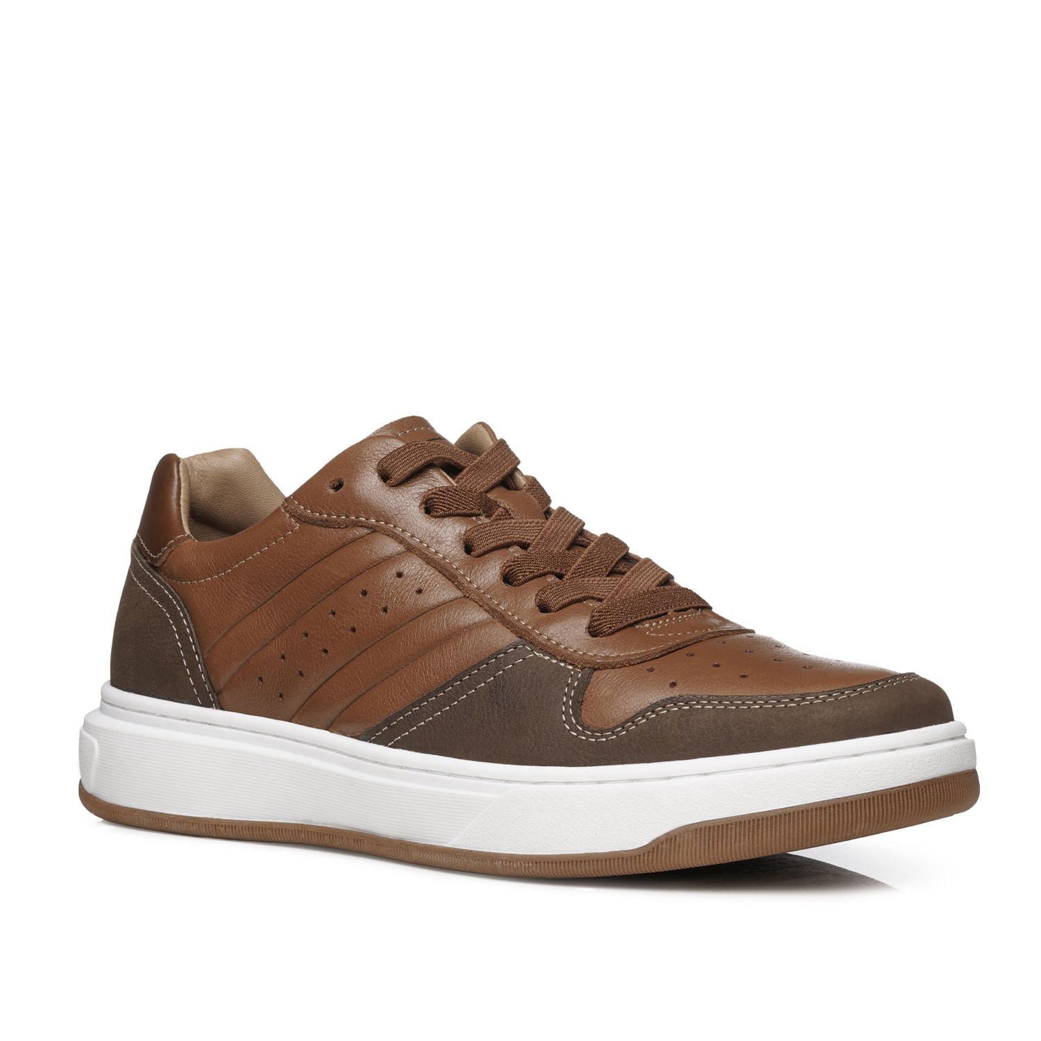 Tênis Casual Pegada Masculino em Couro Pinhão 111721-04 Pinhão 2