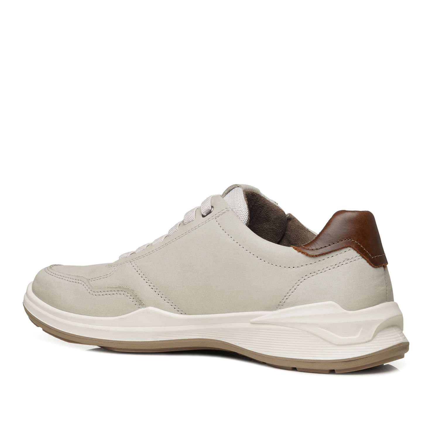 Sapatênis Pegada Masculino em Couro Gelo 110507-07 Gelo/Marrom 3