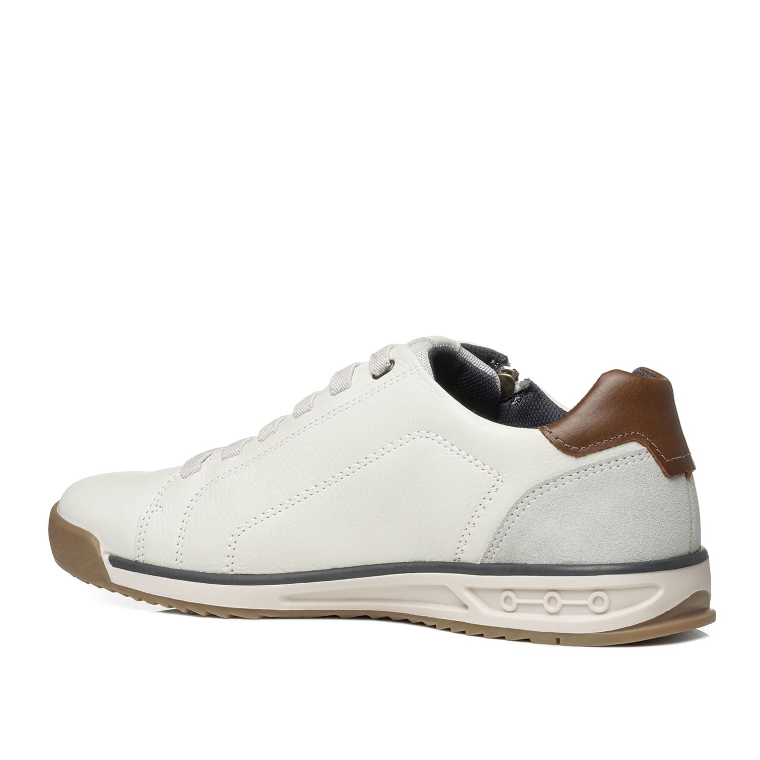 Sapatênis Pegada Masculino em Couro Milk 112503-05 Milk/Marrom 4