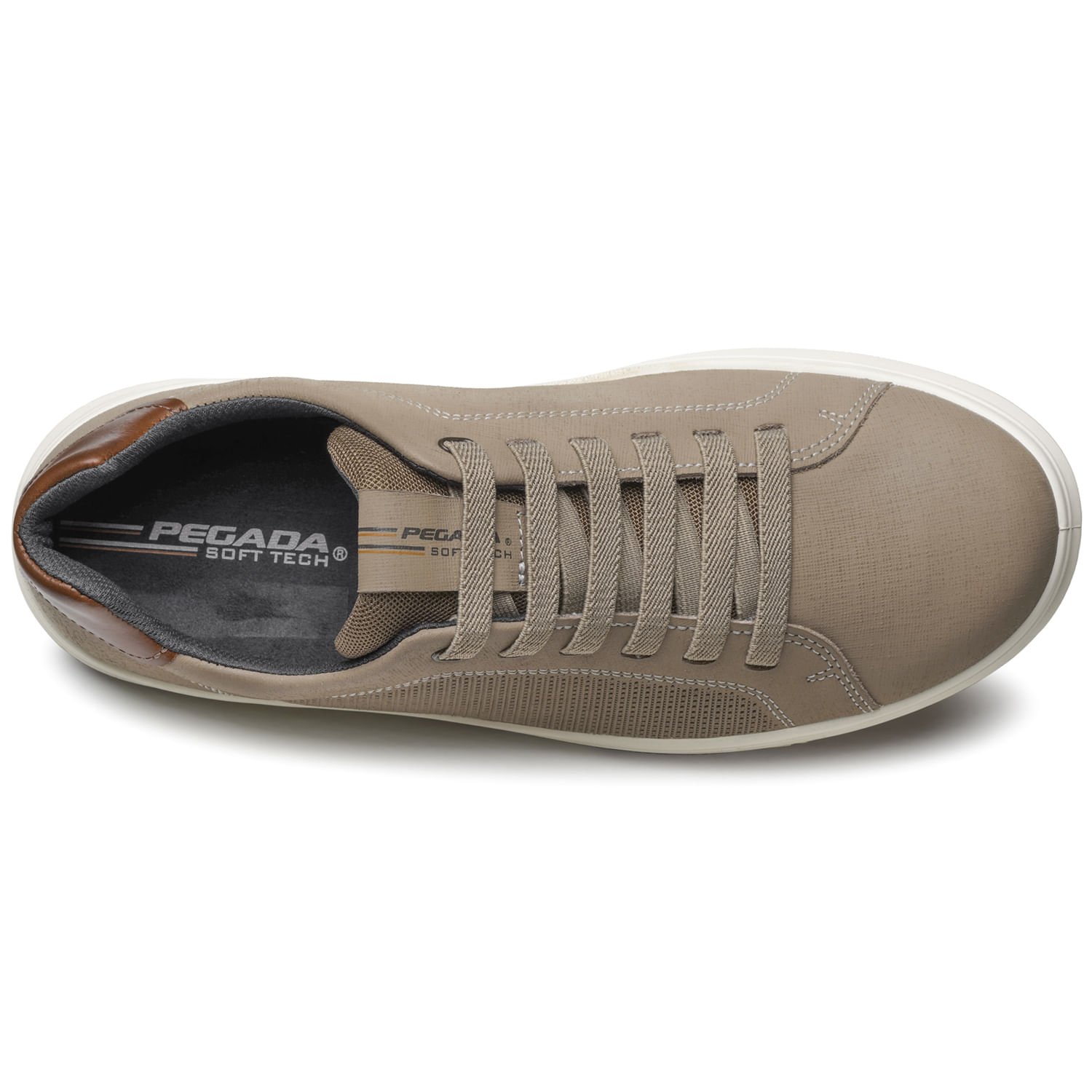 Tênis Casual Pegada Masculino em Couro Areia 112301-02 Areia 6