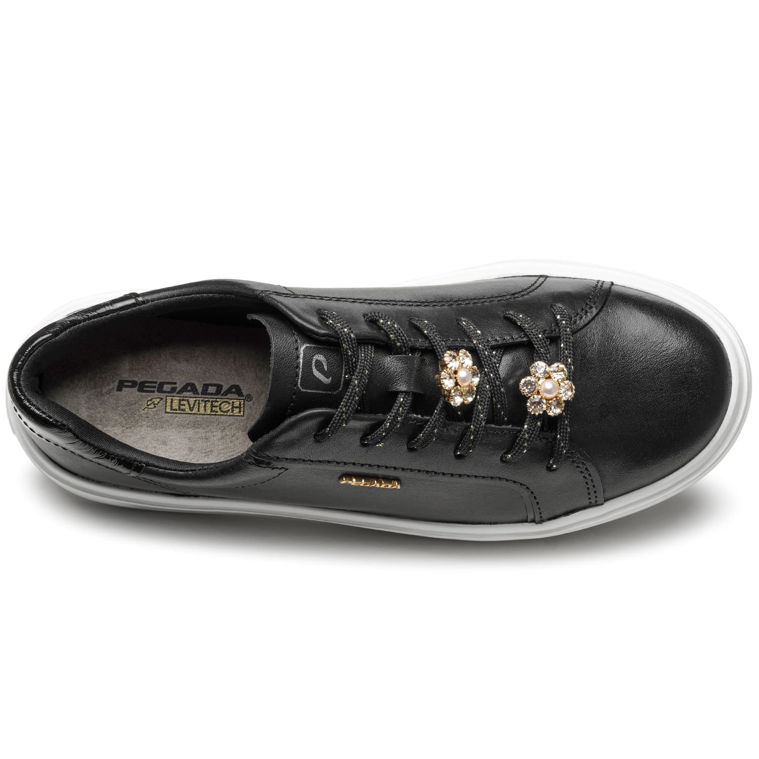 Tênis Pegada Feminino em Couro Preto 211221-05 Preto 7