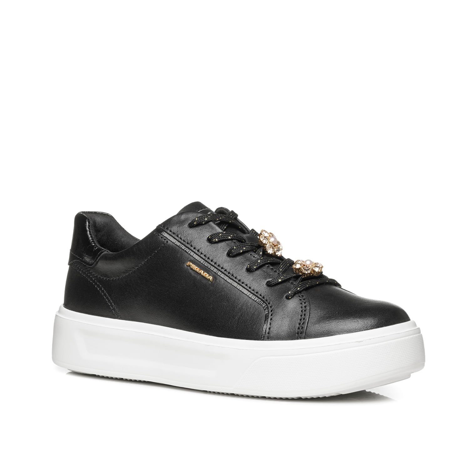 Tênis Pegada Feminino em Couro Preto 211221-05 Preto 3