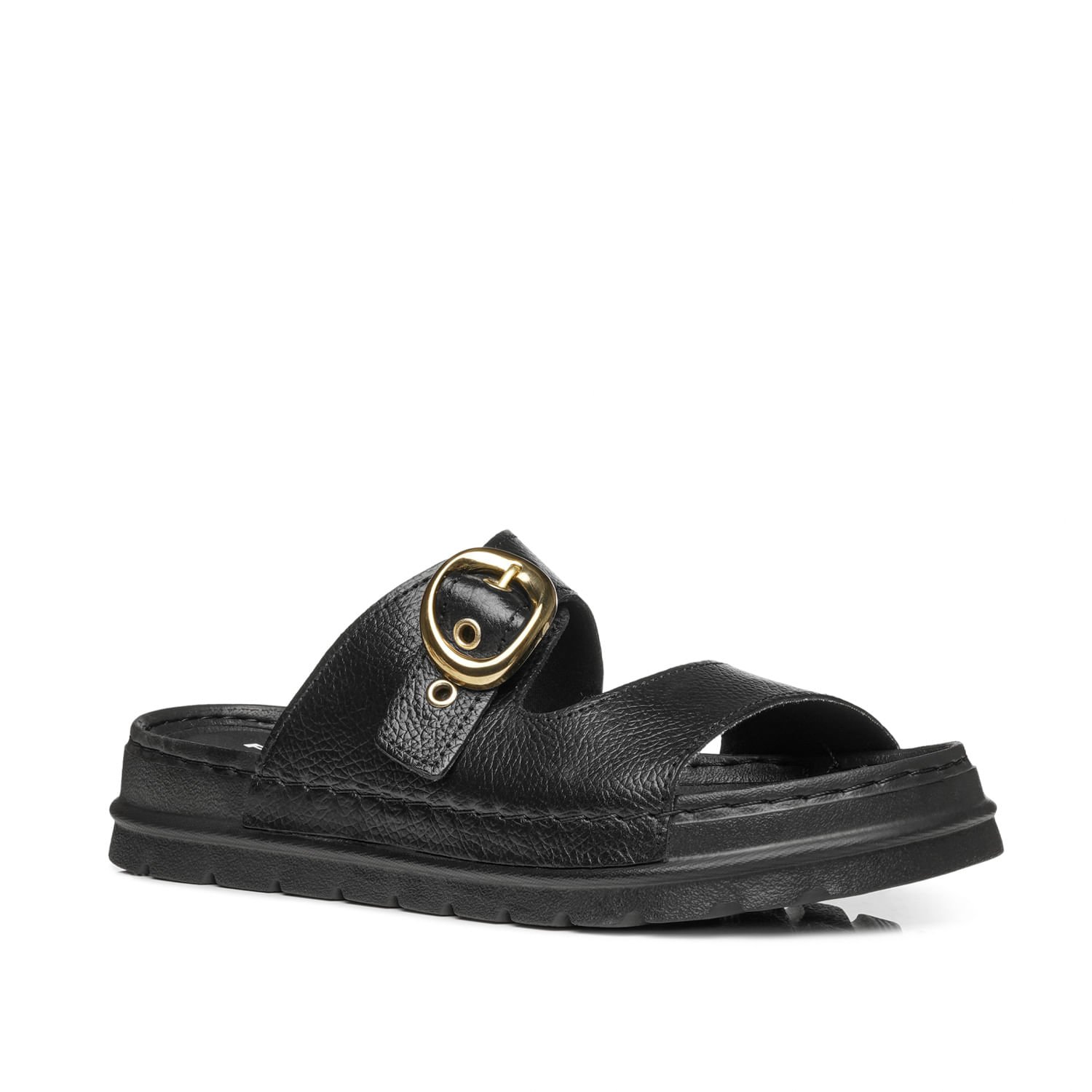 Chinelo Pegada Feminino em Couro Preto 234701-03 Preto 3