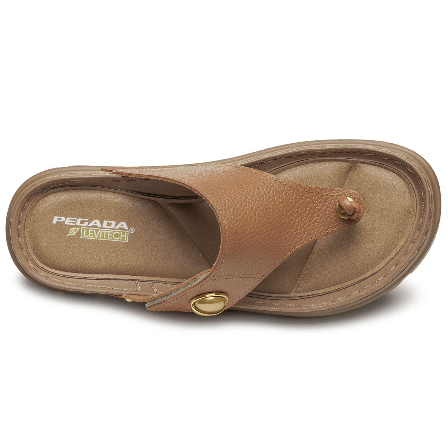 Chinelo Pegada Feminino em Couro Caramelo 234702-03 Marrom 7