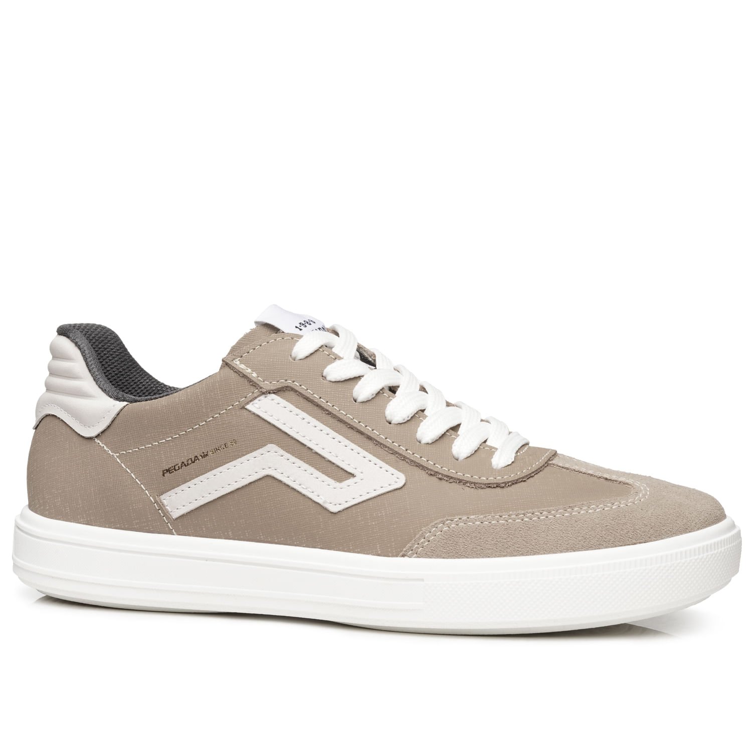 Tenis Casual Pegada Masculino em Couro Areia 111507-09