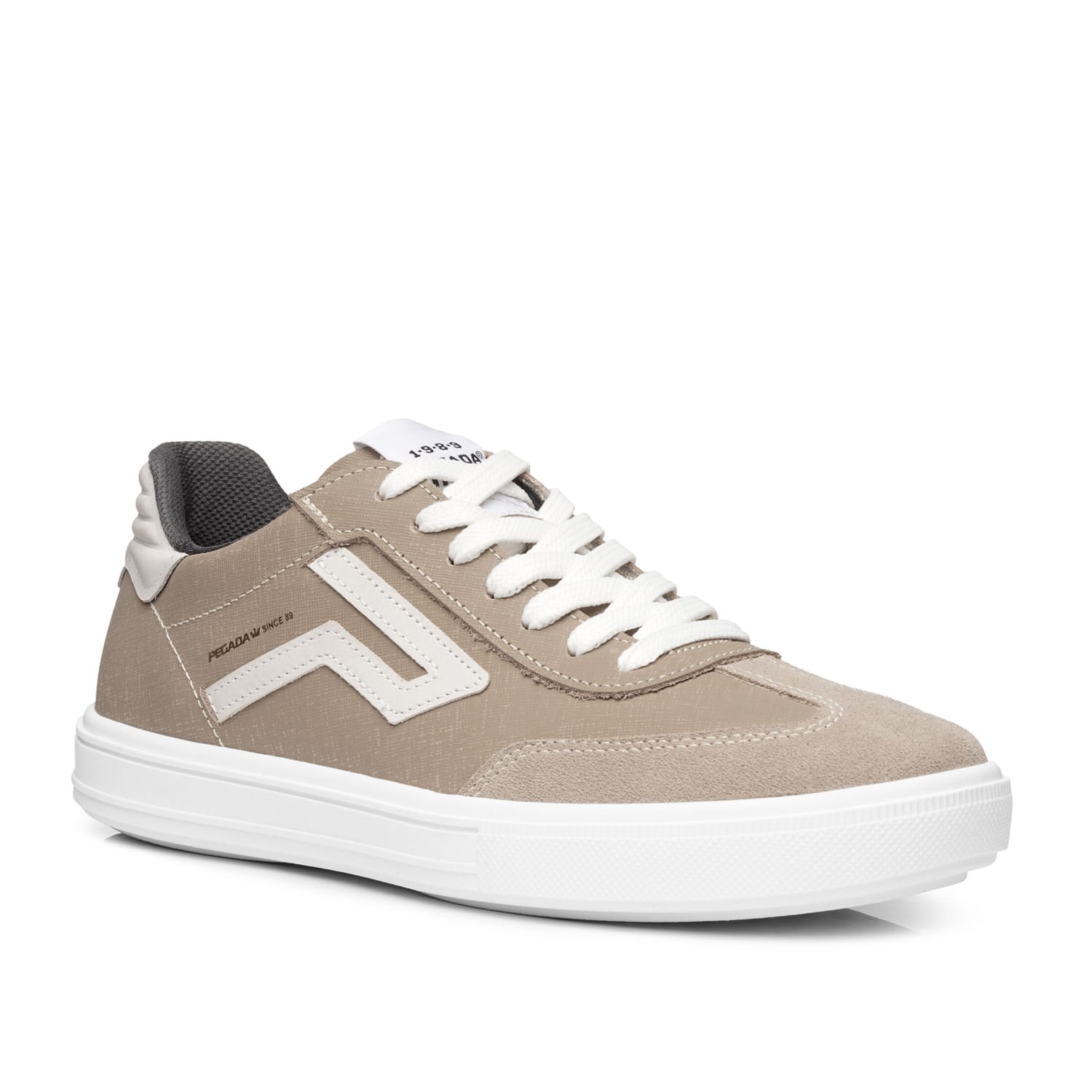 Tenis Casual Pegada Masculino em Couro Areia 111507-09 Bege 3