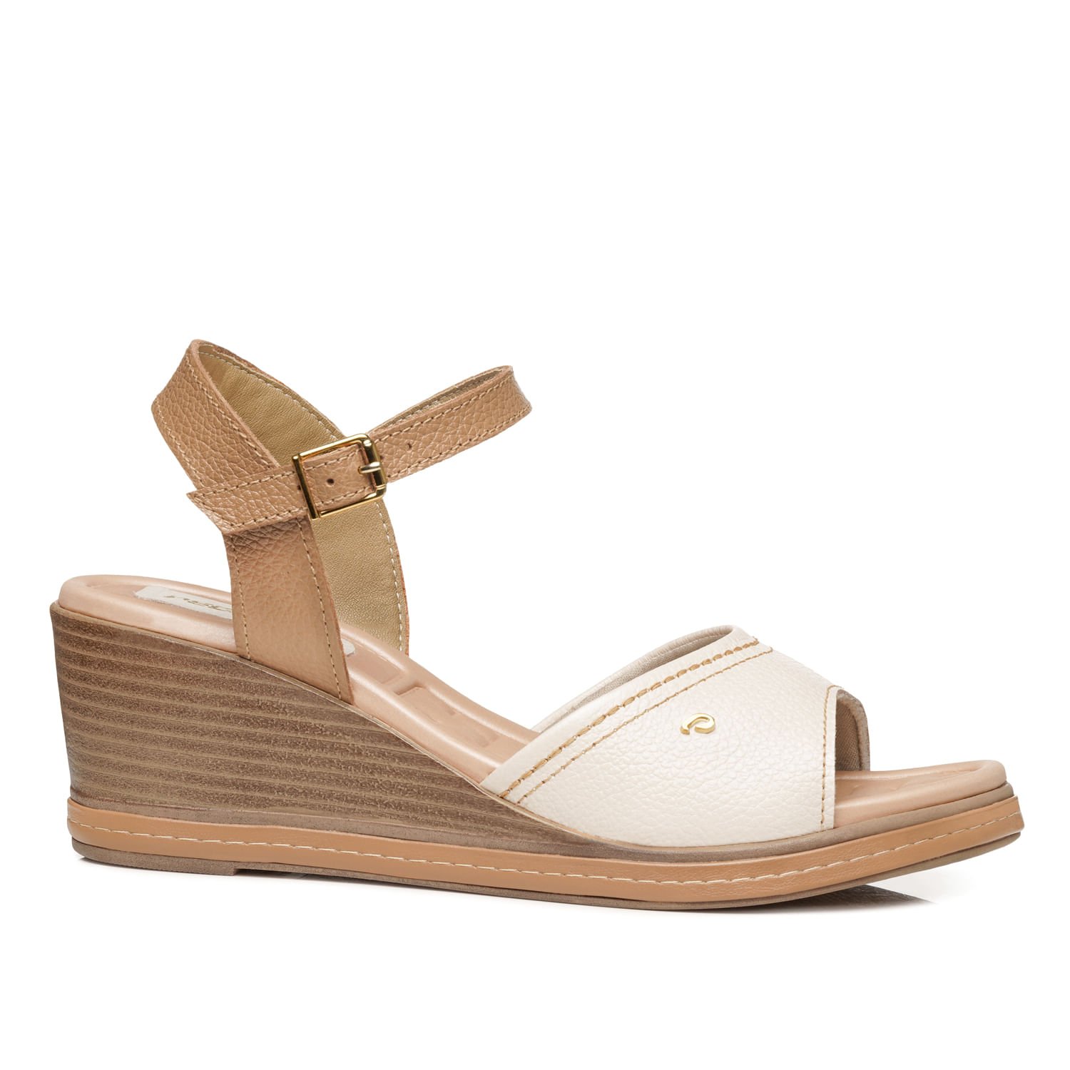 Sandalia Pegada Feminino em Couro Off White 233952-02