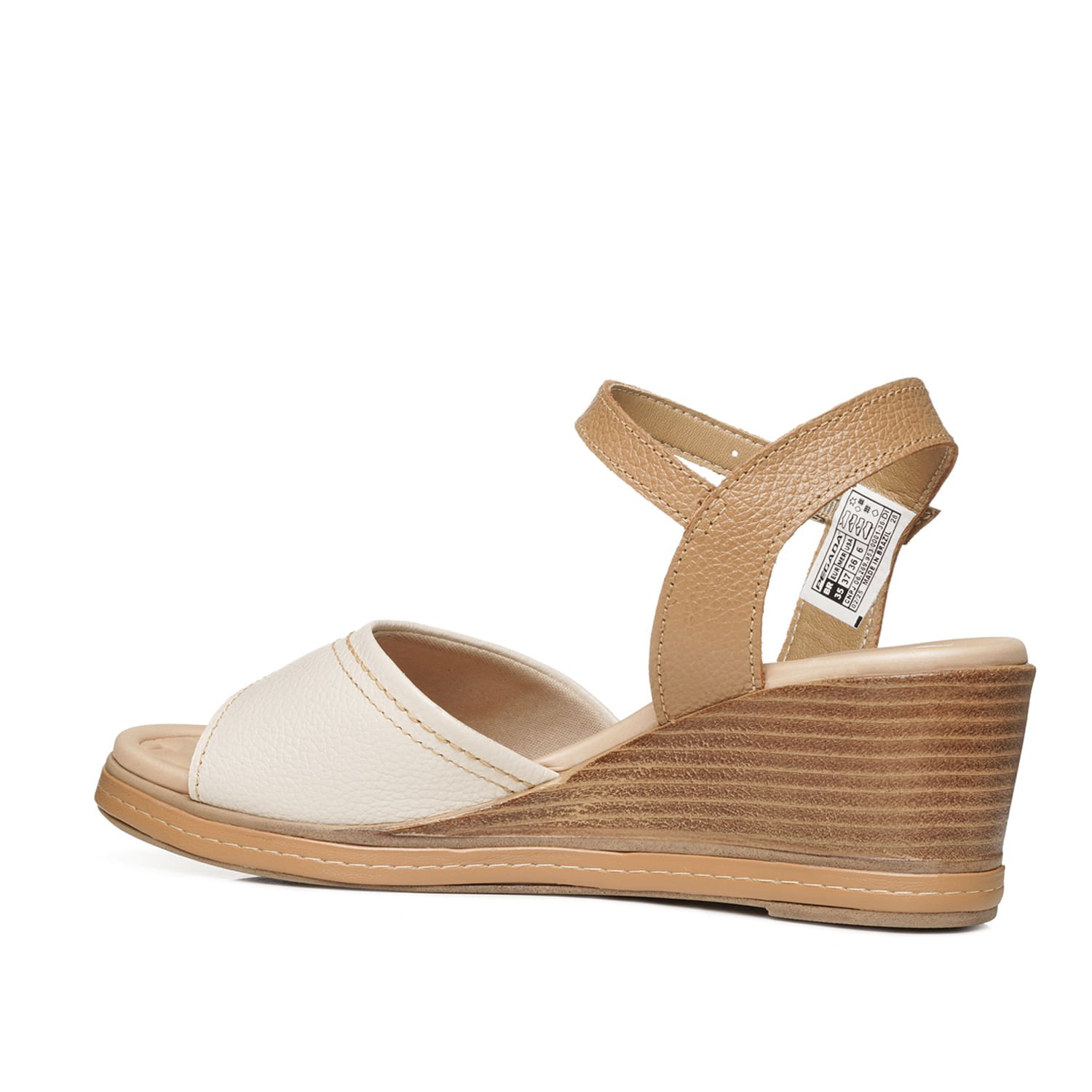 Sandalia Pegada Feminino em Couro Off White 233952-02 Bege 4