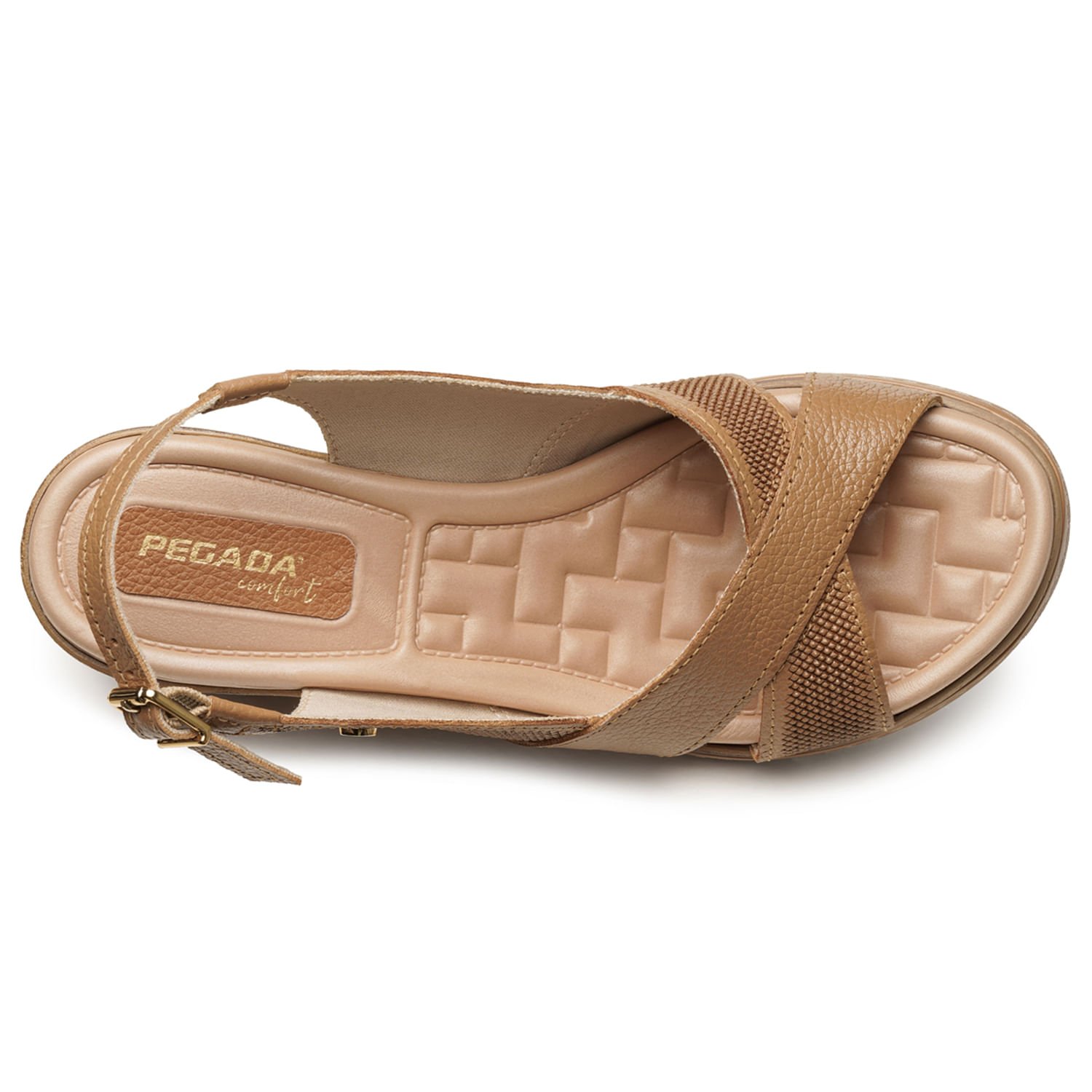 Sandalia Pegada Feminino em Couro Caramelo 233953-02 Bege 6