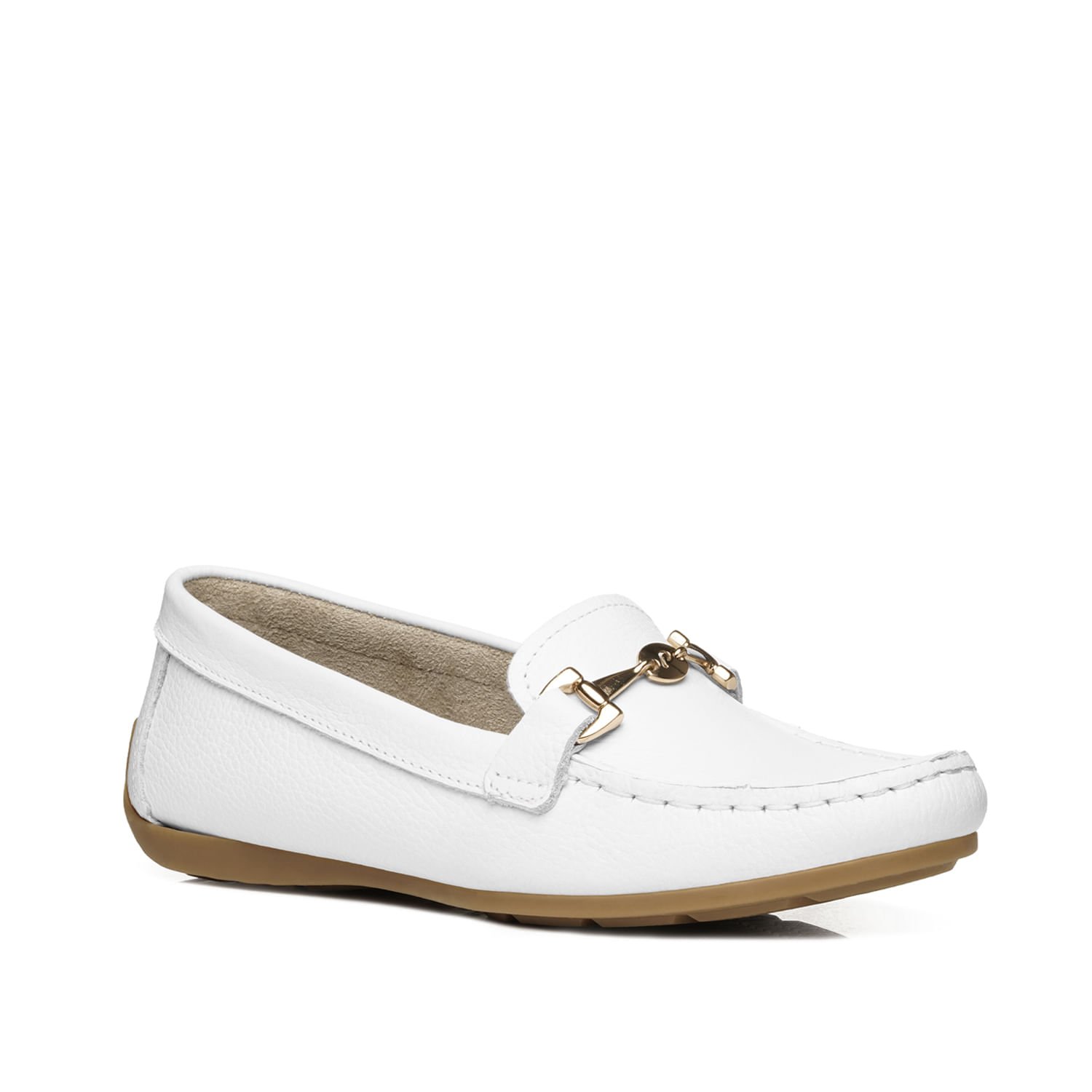Mocassim Pegada Feminino em Couro Branco 249007-01 Branco 2