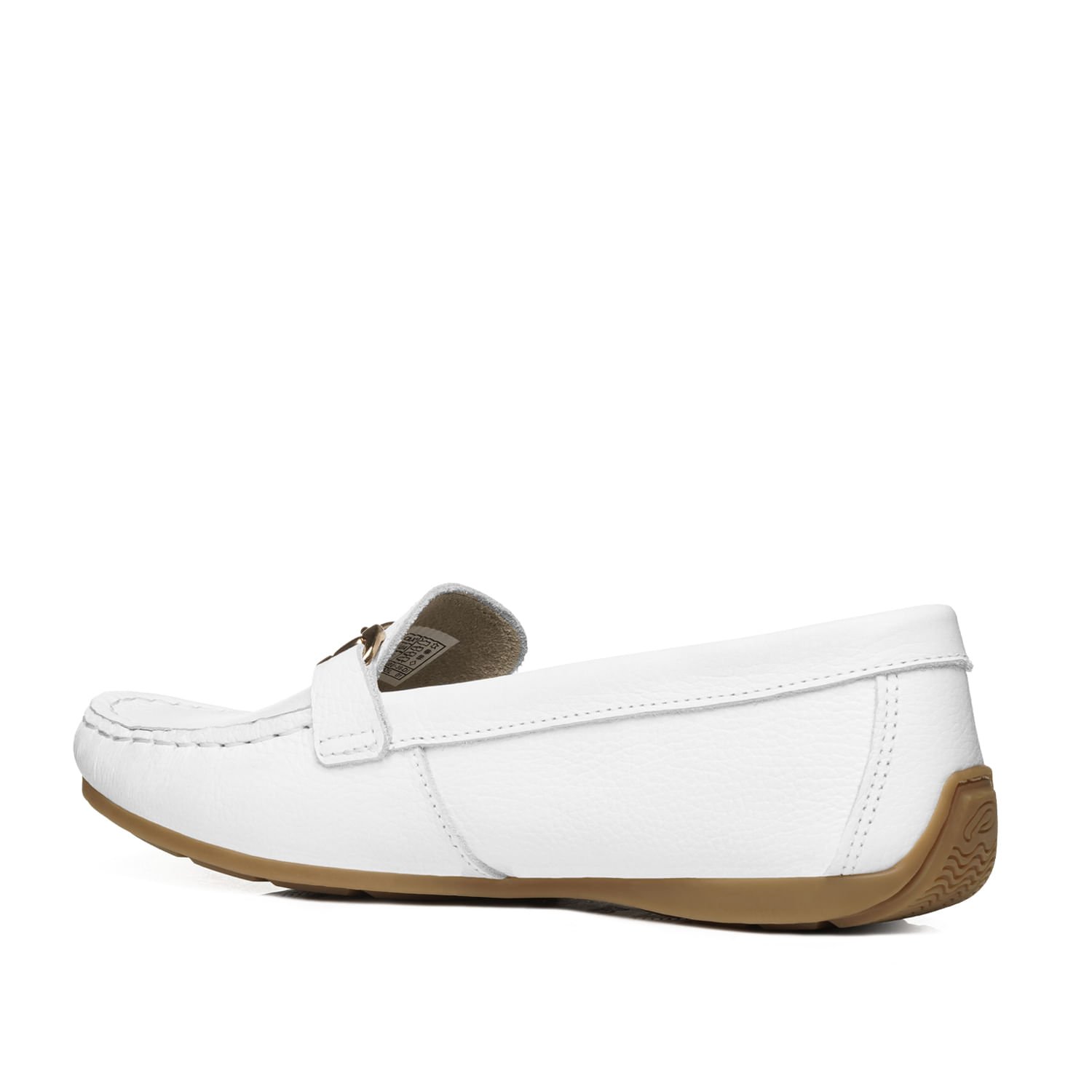 Mocassim Pegada Feminino em Couro Branco 249007-01 Branco 3