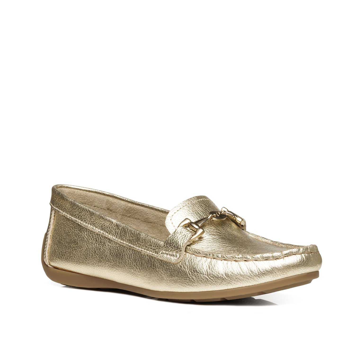 Mocassim Pegada Feminino em Couro Ouro 249007-04 Dourado 3