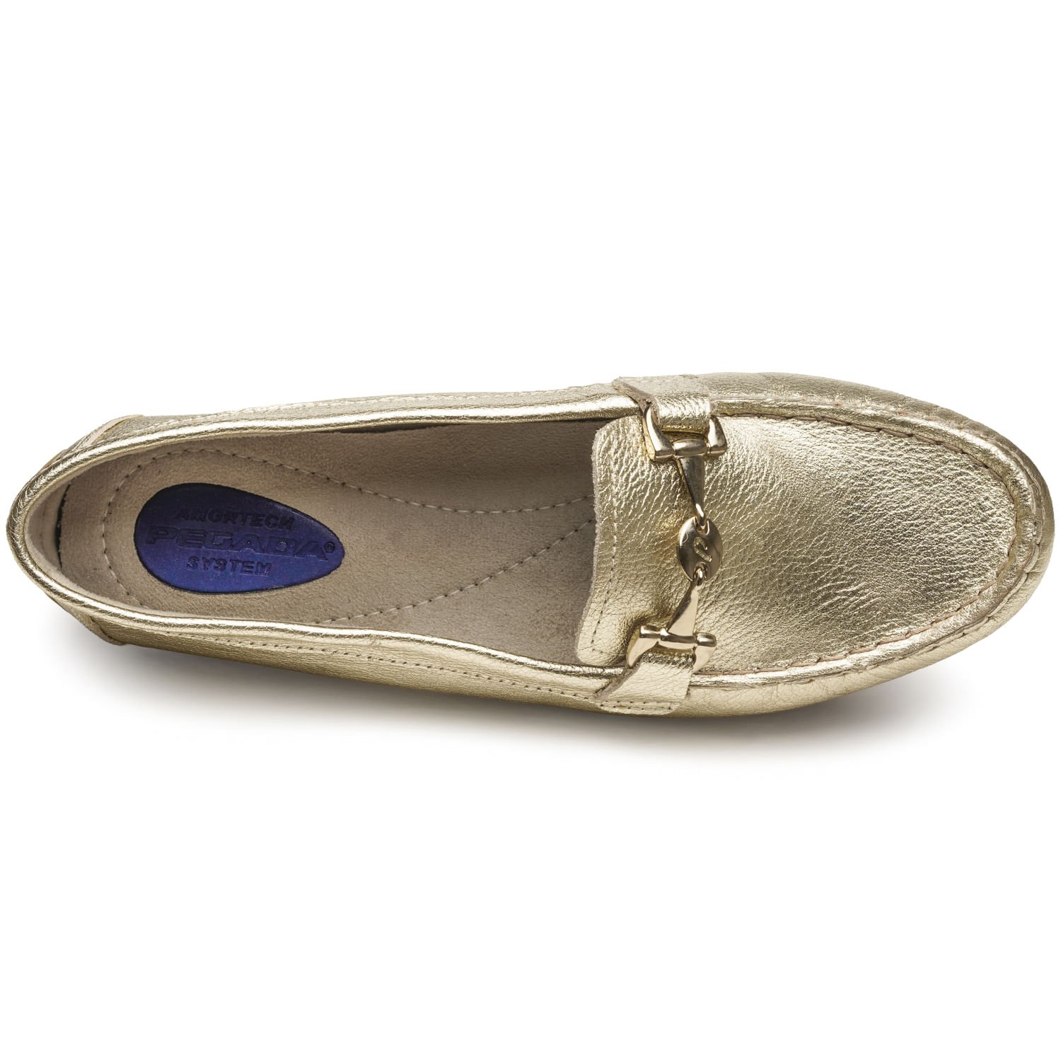 Mocassim Pegada Feminino em Couro Ouro 249007-04 Dourado 7