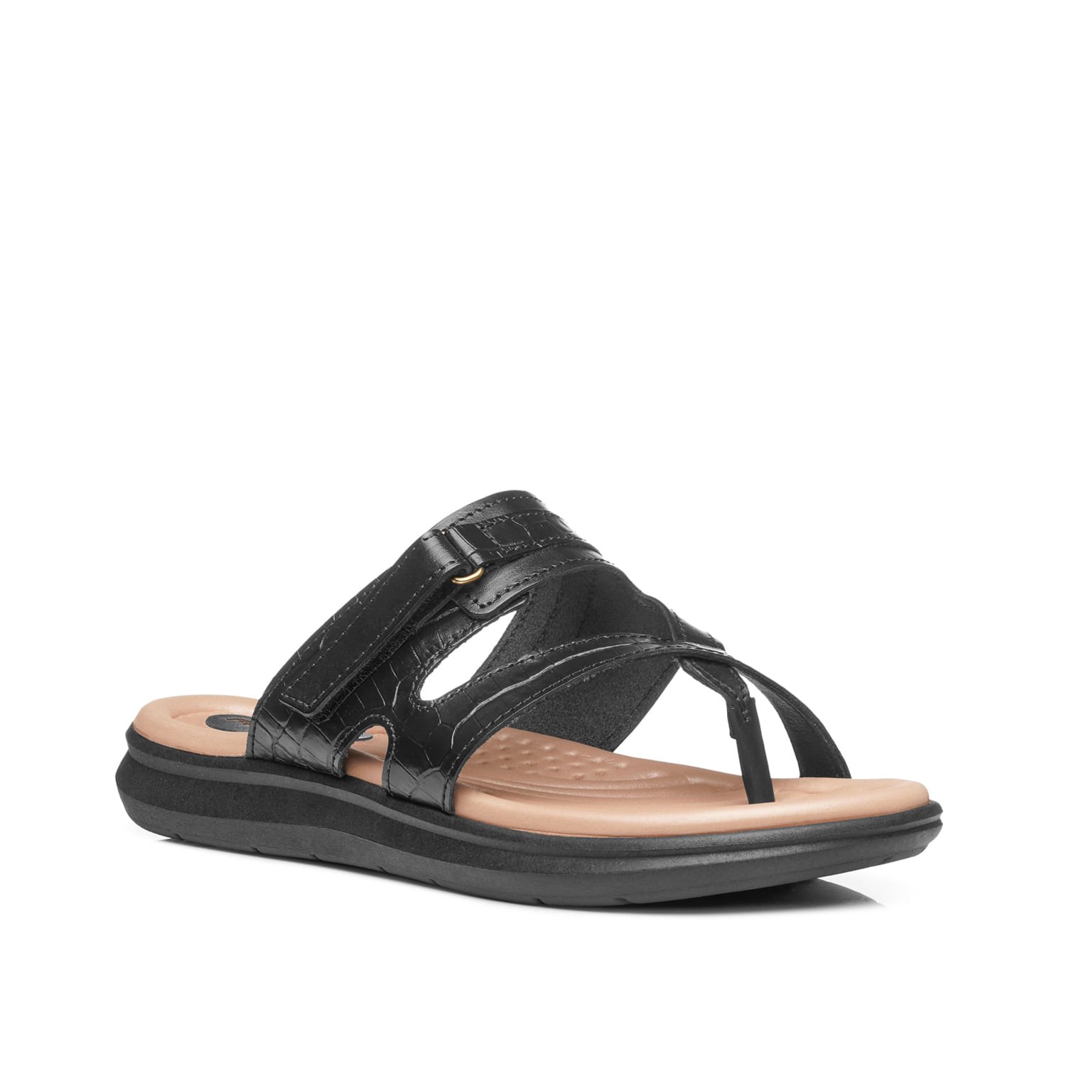 Chinelo Pegada Feminino em Couro Preto 232856-05 Preto 3