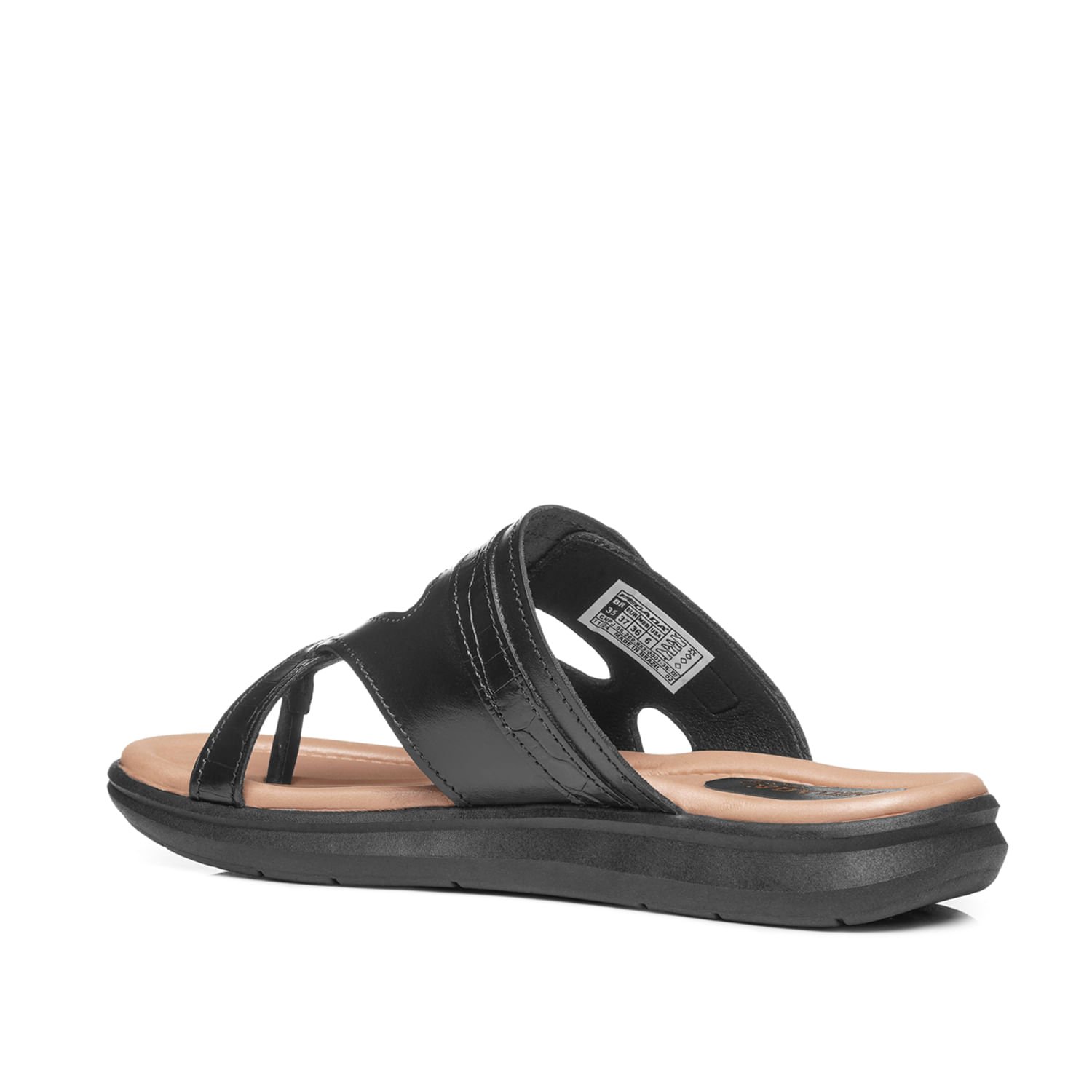 Chinelo Pegada Feminino em Couro Preto 232856-05 Preto 4