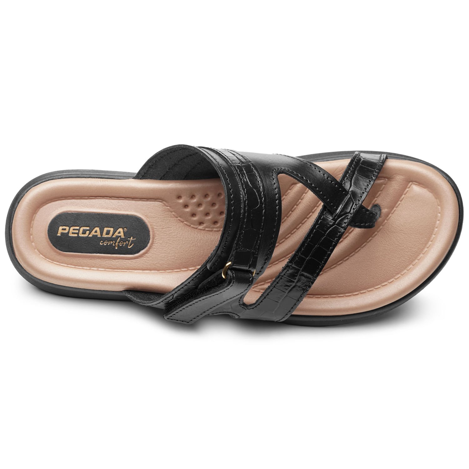 Chinelo Pegada Feminino em Couro Preto 232856-05 Preto 7