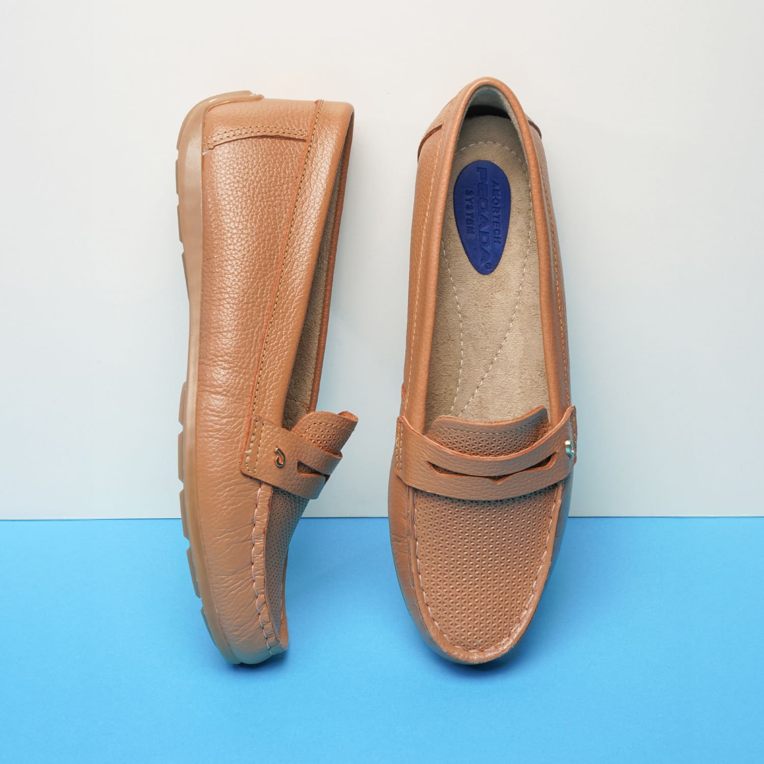 Mocassim Pegada Feminino em Couro Caramelo 249008-03 Marrom 2