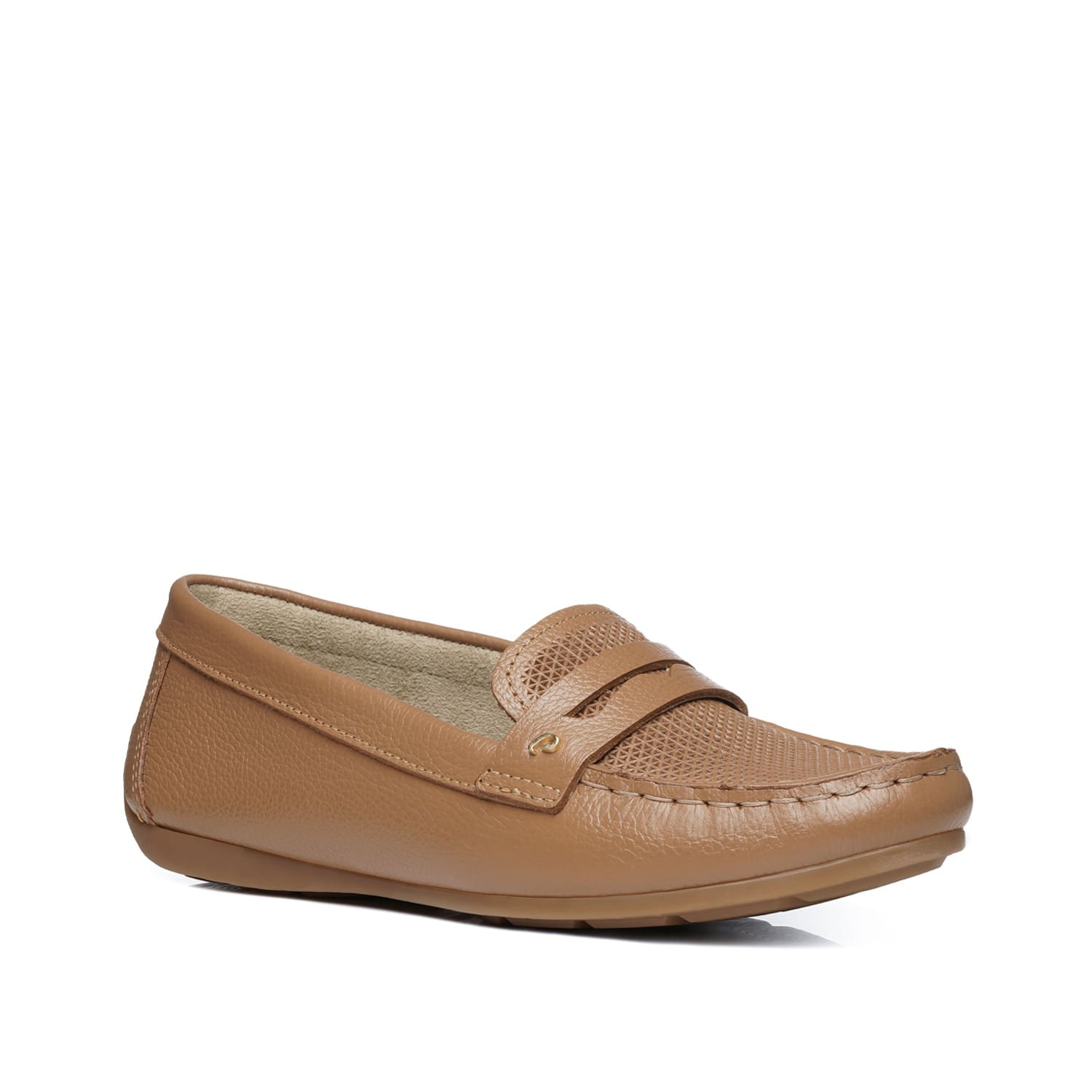 Mocassim Pegada Feminino em Couro Caramelo 249008-03 Marrom 3
