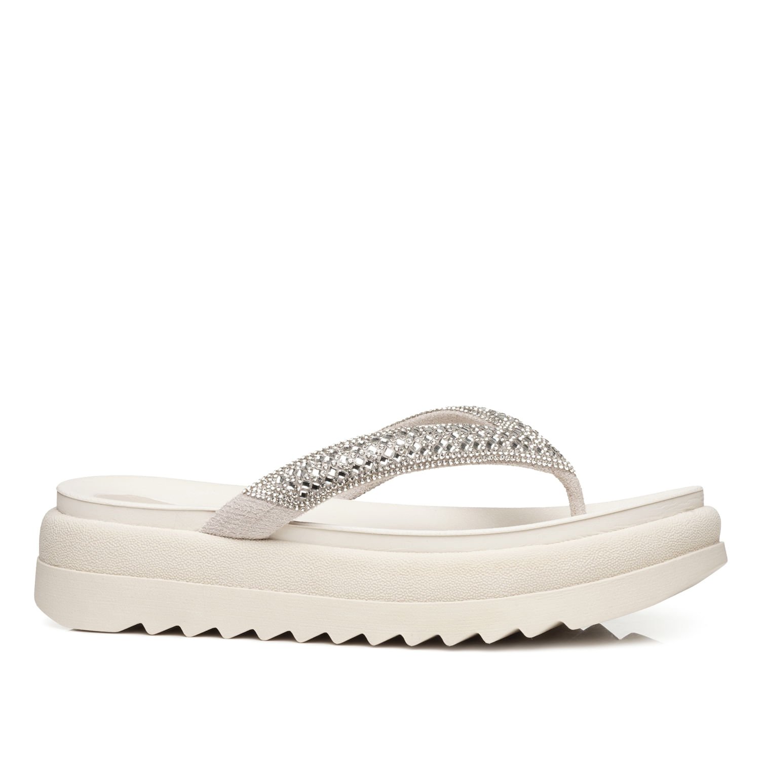 Chinelo Pegada Feminino em Couro Cristal 234455-01